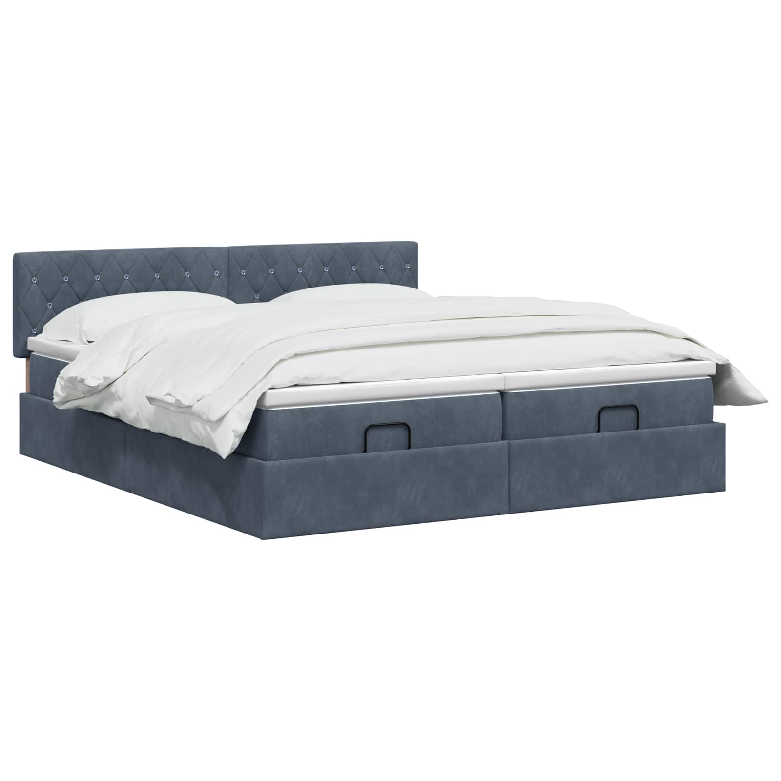 Ottoman Bed met Matrassen en LED Donkergrijs 160 x 200 cm is nu te koop bij PeponiXL, paradijselijk wonen!