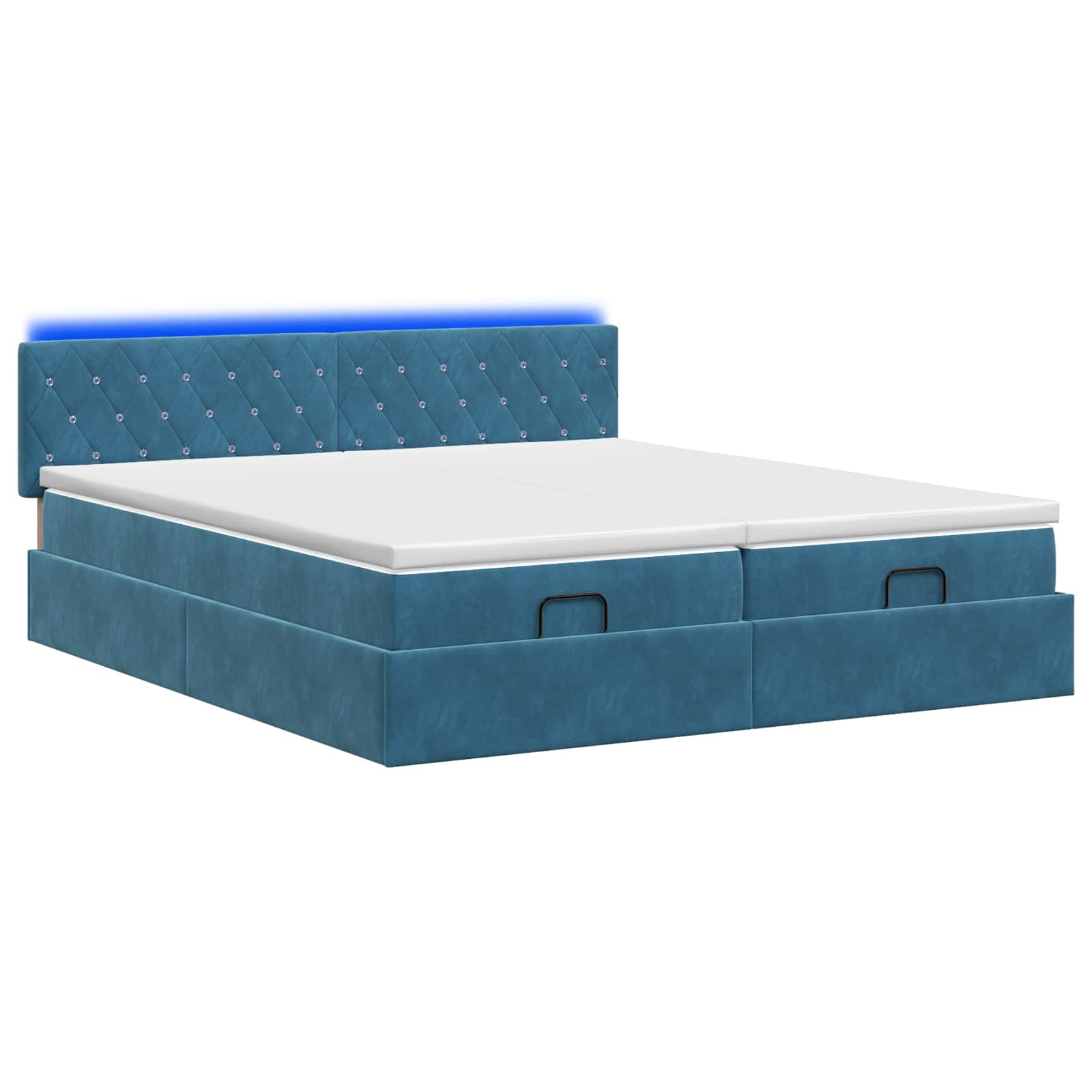 Ottoman Bed met Matrassen en LED Donkerblauw 180 x 200 cm is nu te koop bij PeponiXL, paradijselijk wonen!