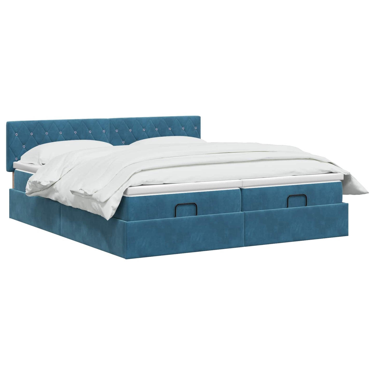 Ottoman Bed met Matrassen en LED Donkerblauw 180 x 200 cm is nu te koop bij PeponiXL, paradijselijk wonen!