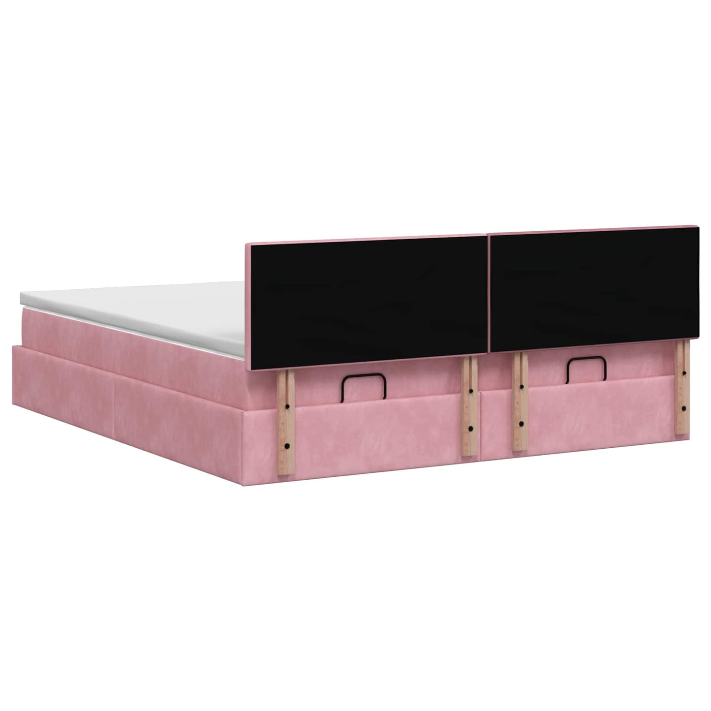 Ottoman Bed met Matrassen en LED Roze 180 x 200 cm fluweel is nu te koop bij PeponiXL, paradijselijk wonen!