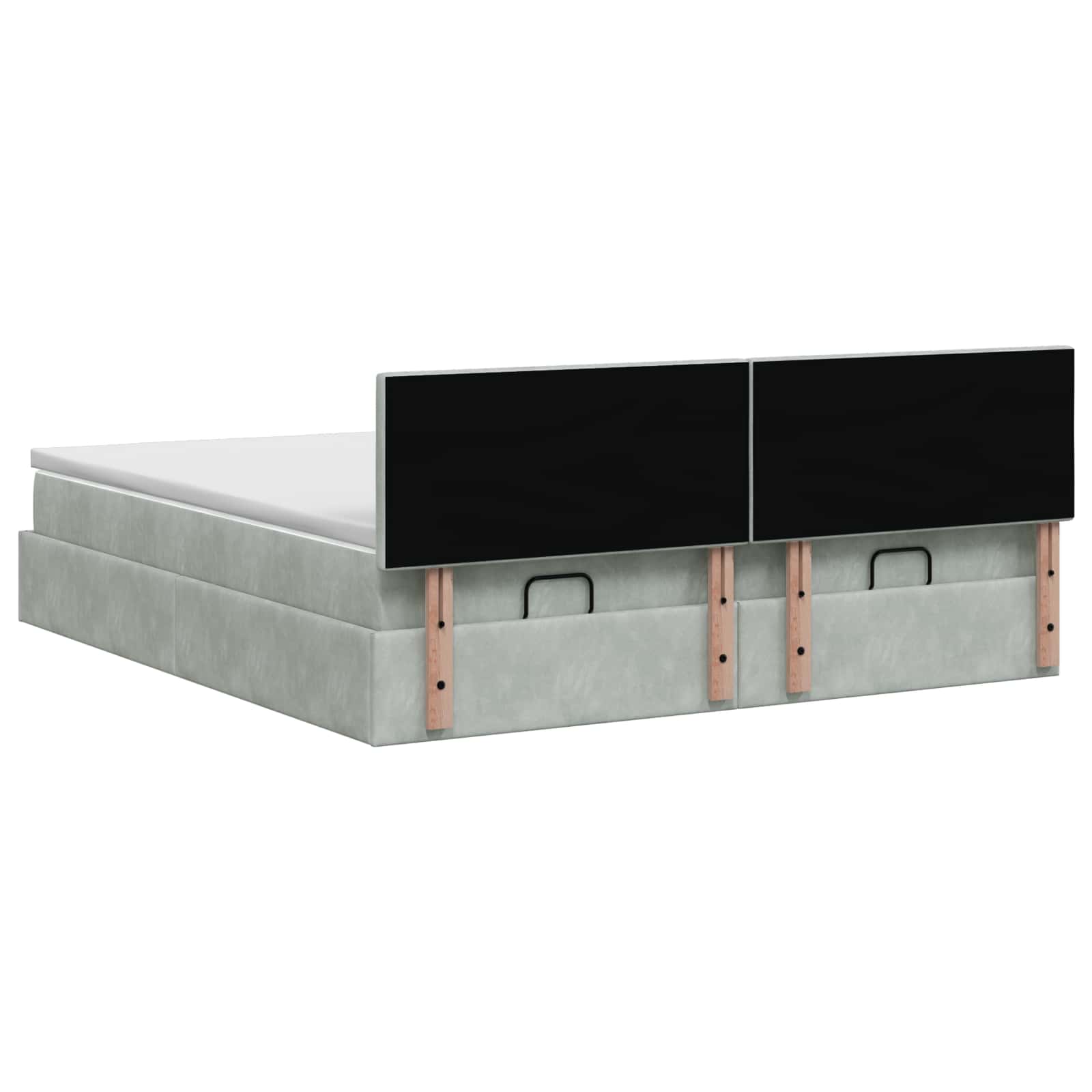 Ottoman Bed met Matrassen en LED Lichtgrijs 200 x 200 cm is nu te koop bij PeponiXL, paradijselijk wonen!