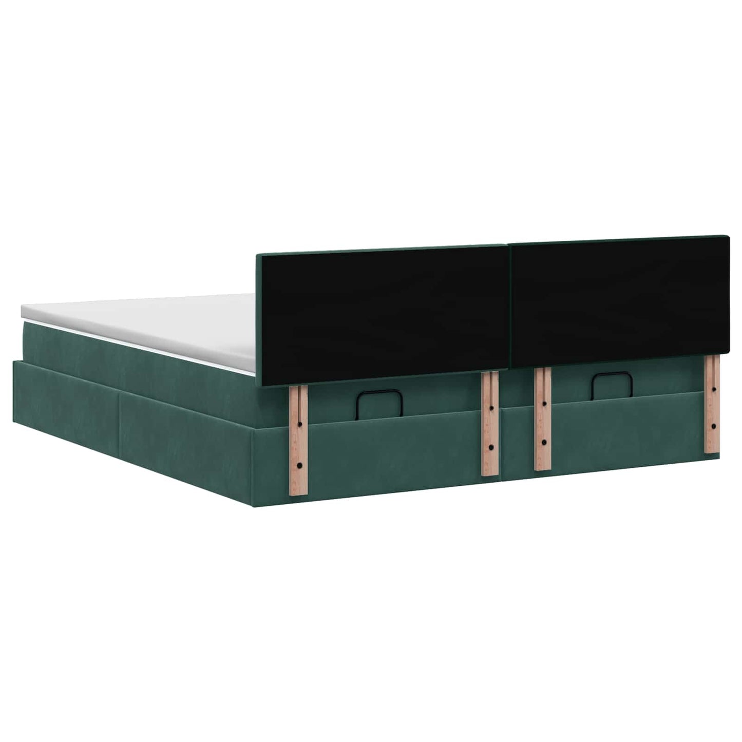 Ottoman Bed met Matrassen en LED Donkergroen 200 x 200 cm is nu te koop bij PeponiXL, paradijselijk wonen!