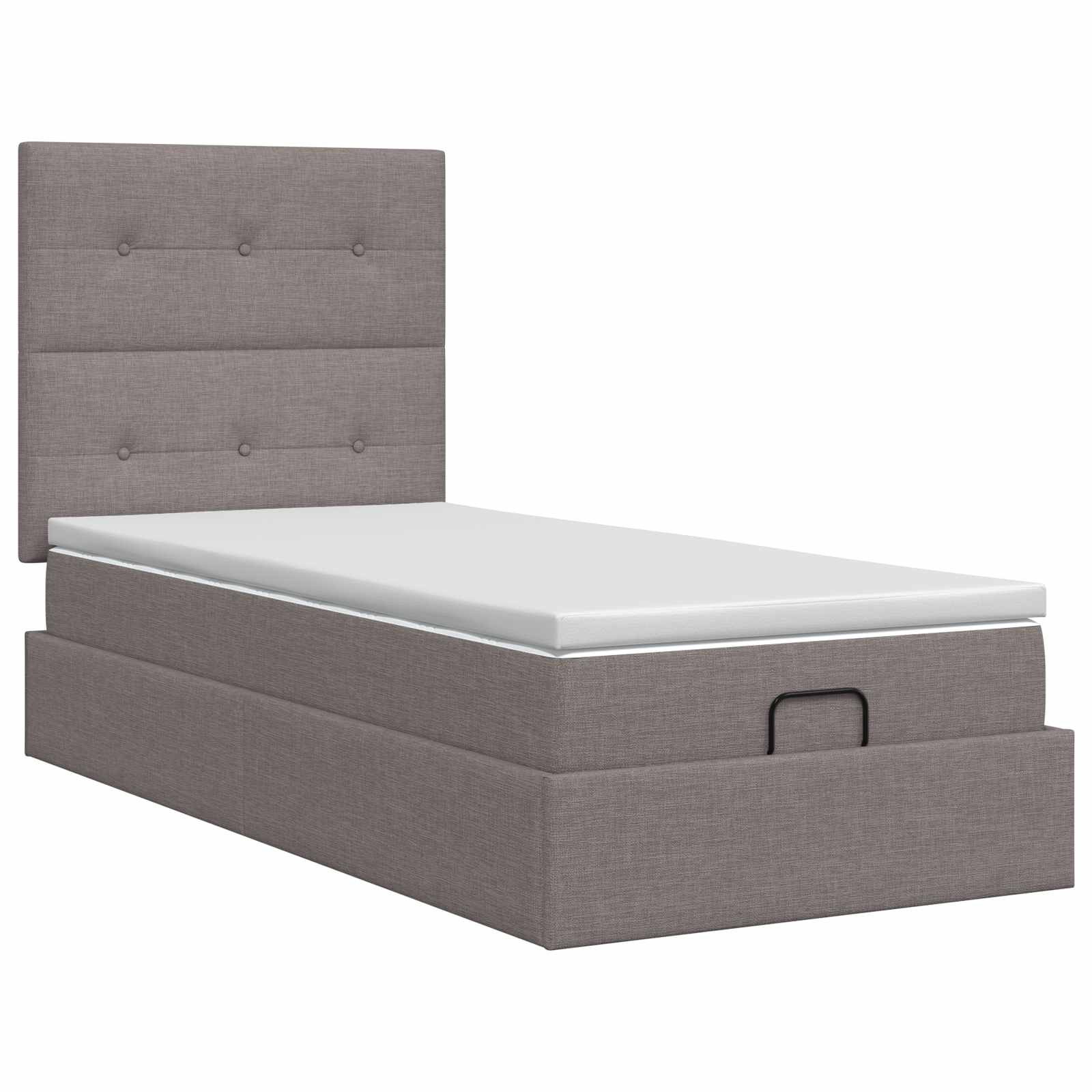 Ottoman bed met matras met hoofdeinde Taupe 100 x 200 cm Stof is nu te koop bij PeponiXL, paradijselijk wonen!
