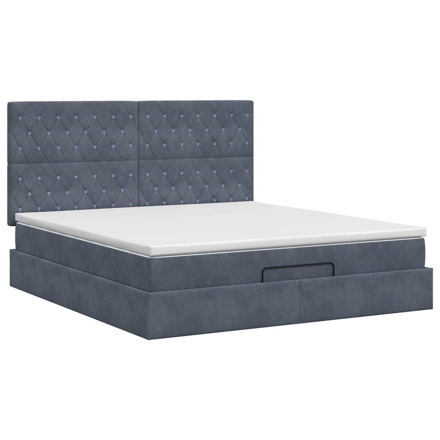 Ottoman bed met matras Donkergrijs 140 x 200 cm Fluweel is nu te koop bij PeponiXL, paradijselijk wonen!