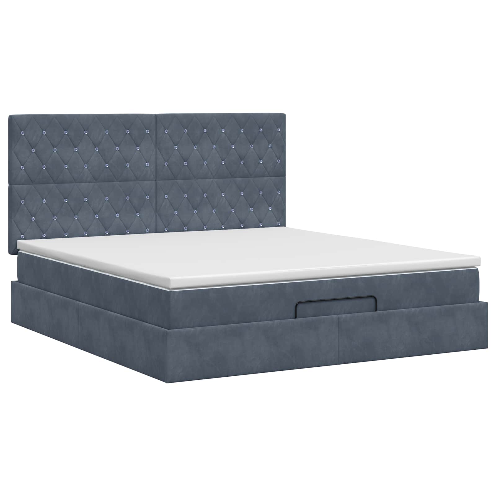 Ottoman bed met matras Donkergrijs 140 x 200 cm Fluweel is nu te koop bij PeponiXL, paradijselijk wonen!