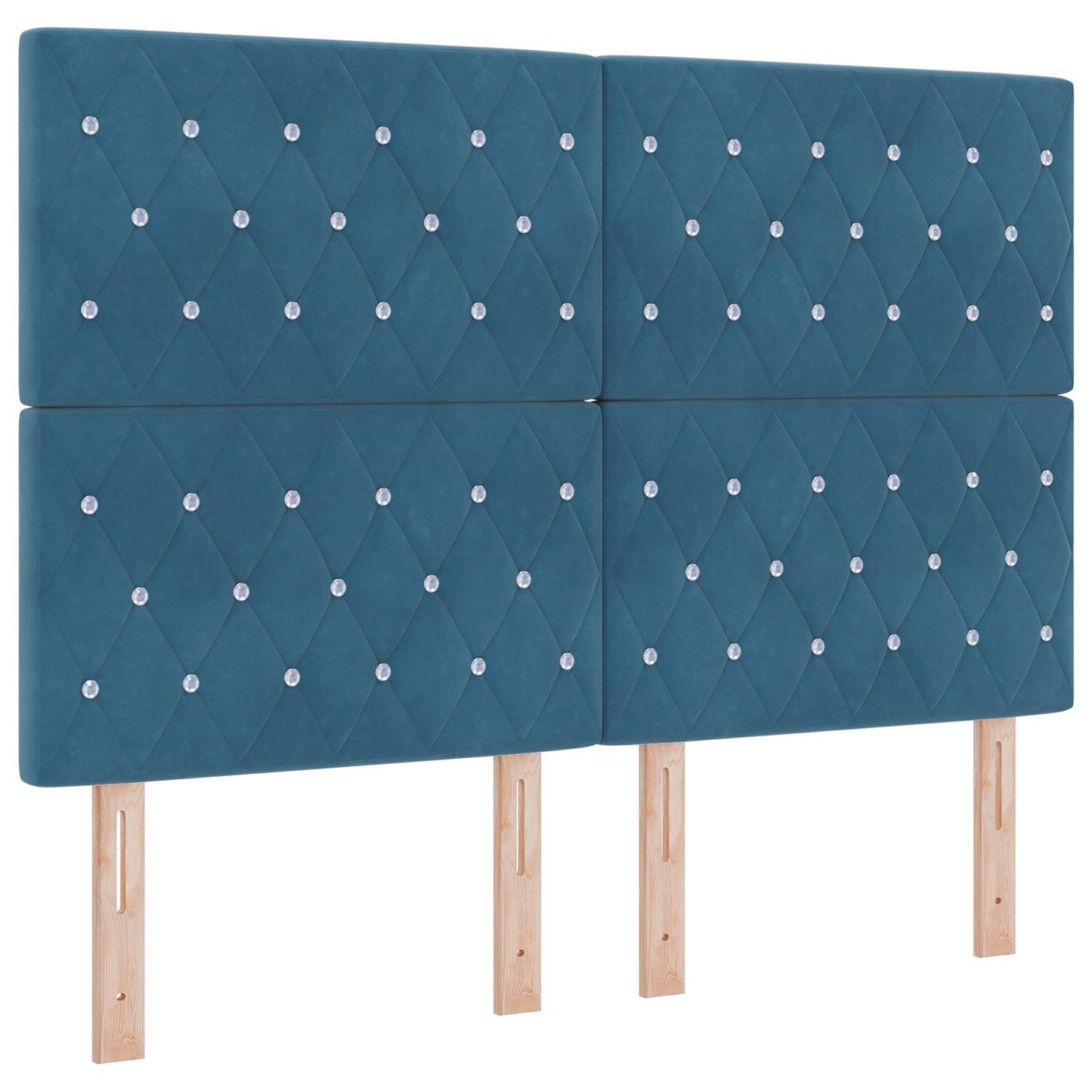 Ottoman bed met matras Donkerblauw 140 x 200 cm Fluweel is nu te koop bij PeponiXL, paradijselijk wonen!