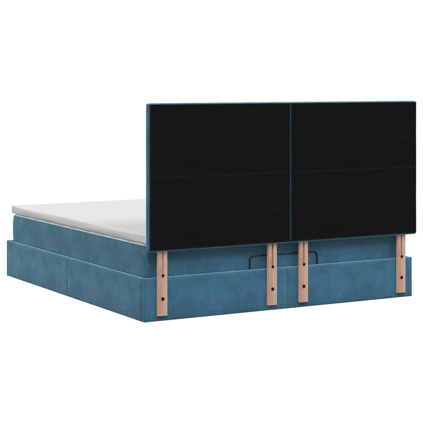 Ottoman bed met matras Donkerblauw 180 x 200 cm Fluweel