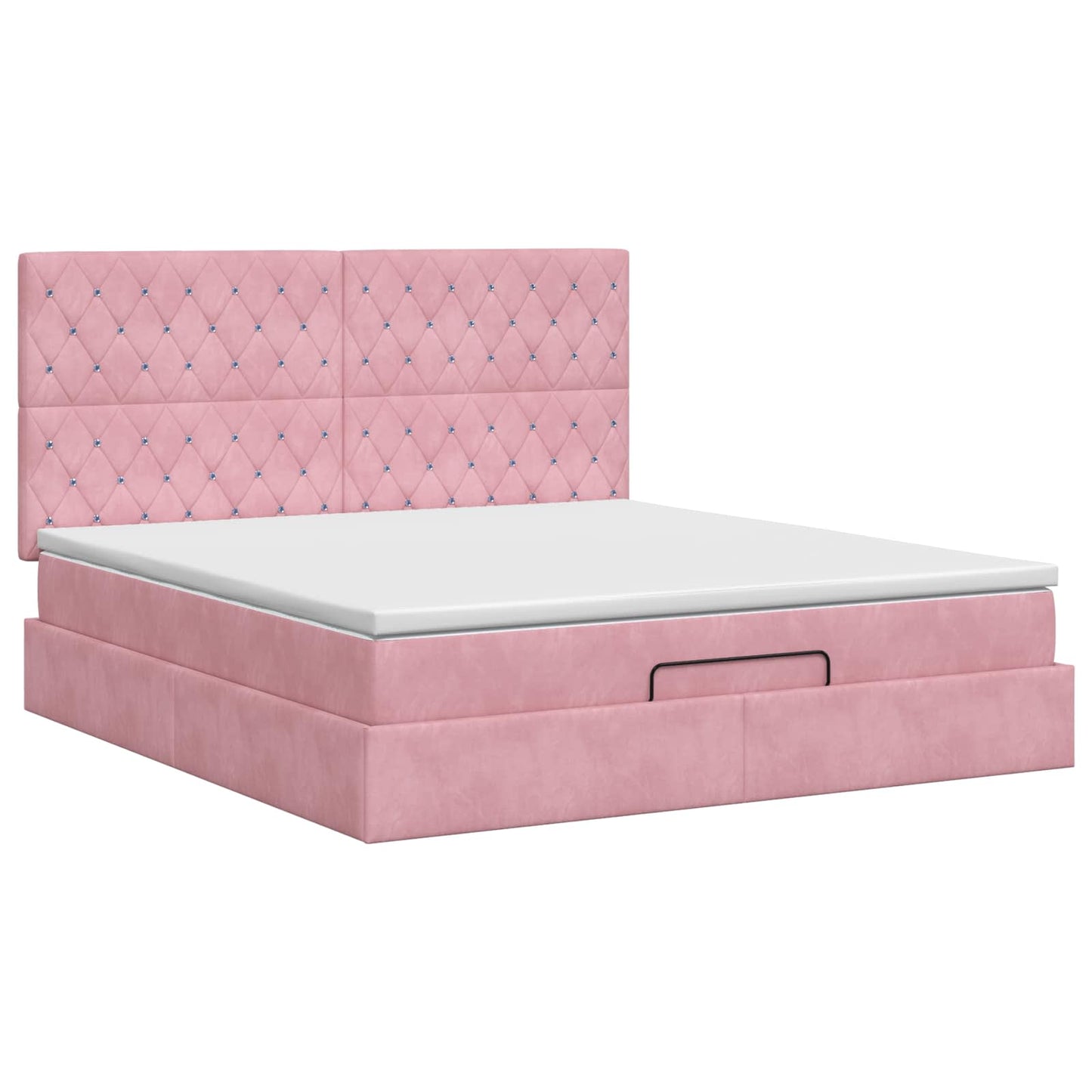 Ottoman bed met matras met hoofdeinde Roze 180 x 200 cm Fluweel