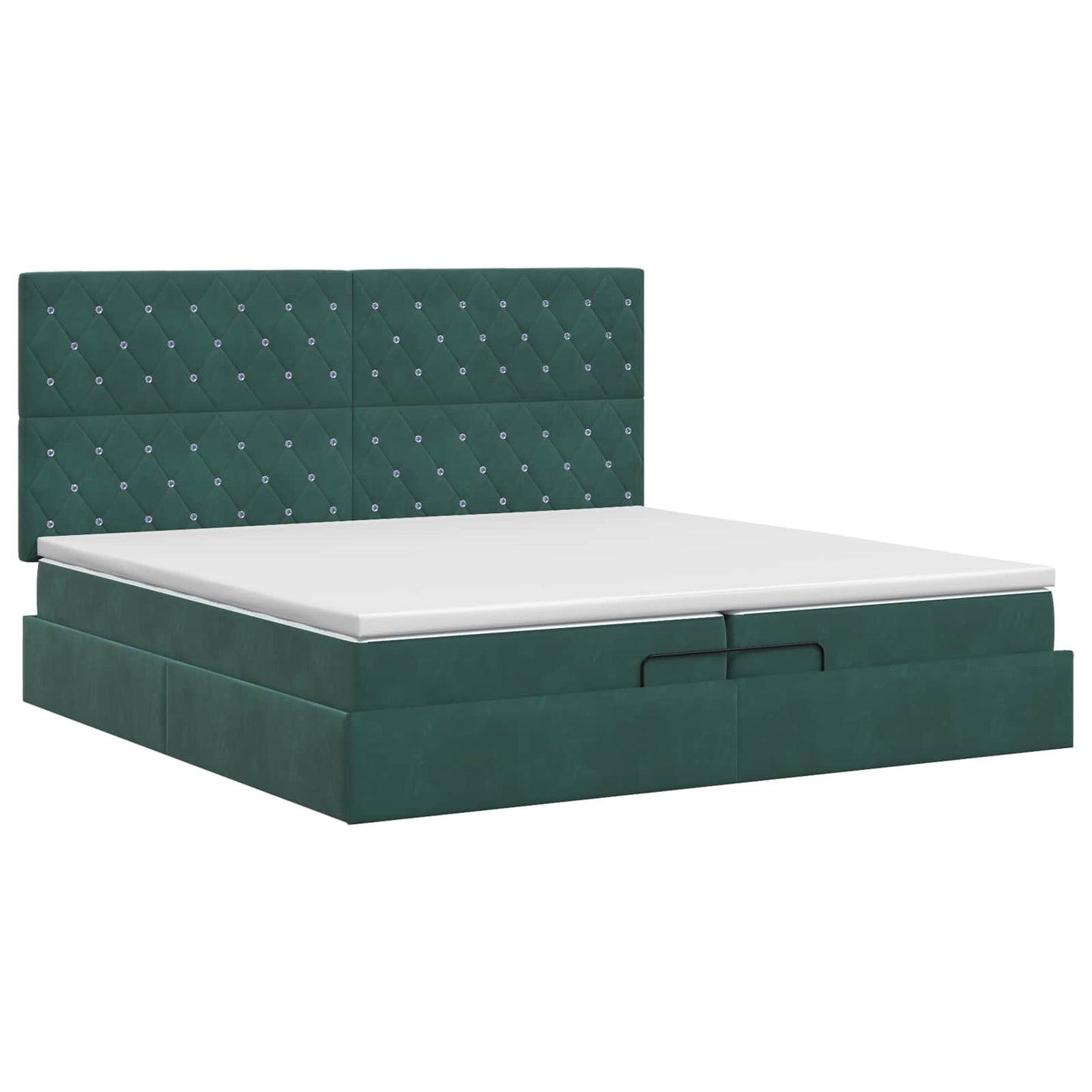Ottoman bed met matras Donkergroen 200 x 200 cm Fluweel