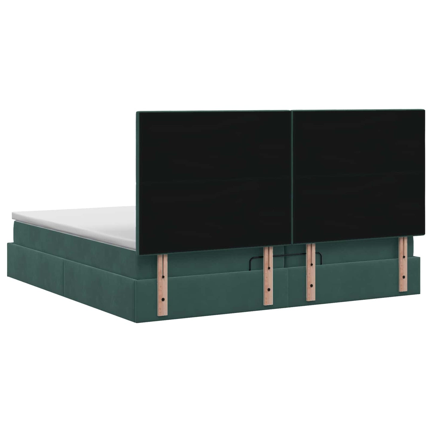 Ottoman bed met matras Donkergroen 200 x 200 cm Fluweel