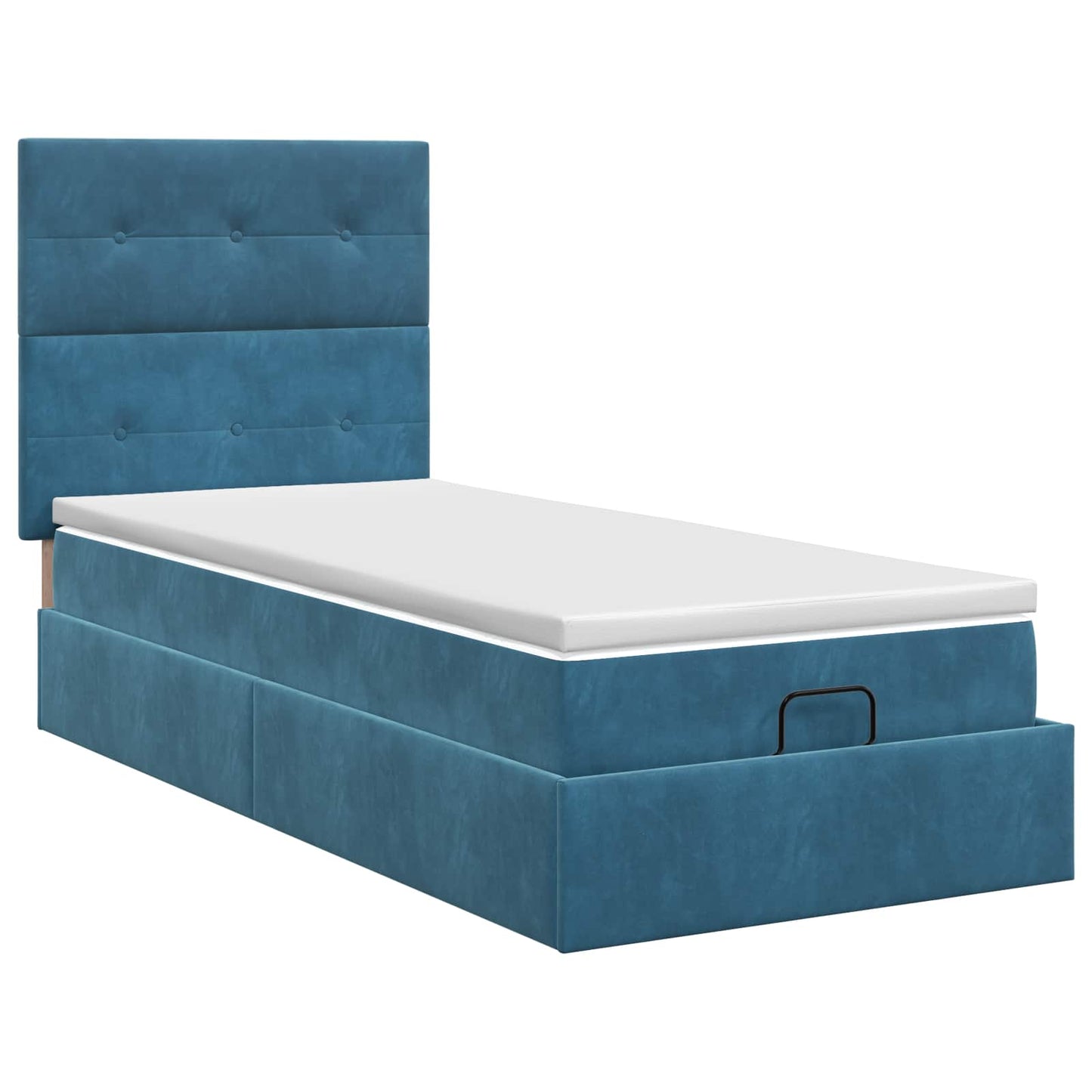 Ottoman bed met matras Donkerblauw 90 x 200 cm Fluweel