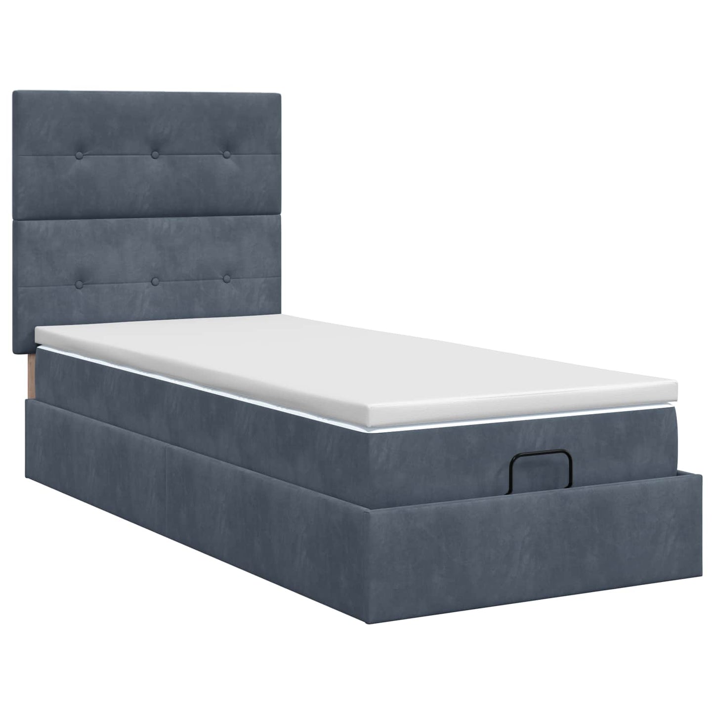 Ottoman bed met matras Donkergrijs 100 x 200 cm Fluweel