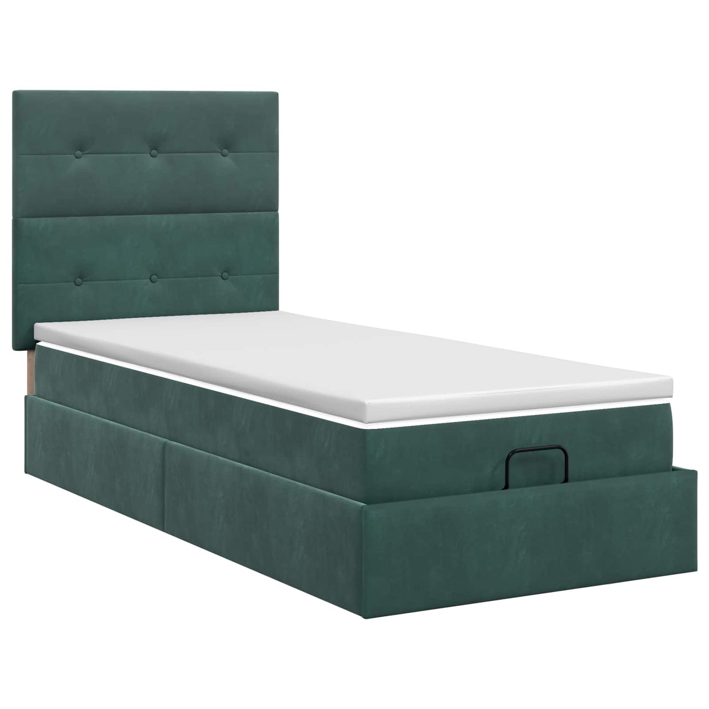 Ottoman bed met matras Donkergroen 100 x 200 cm Fluweel