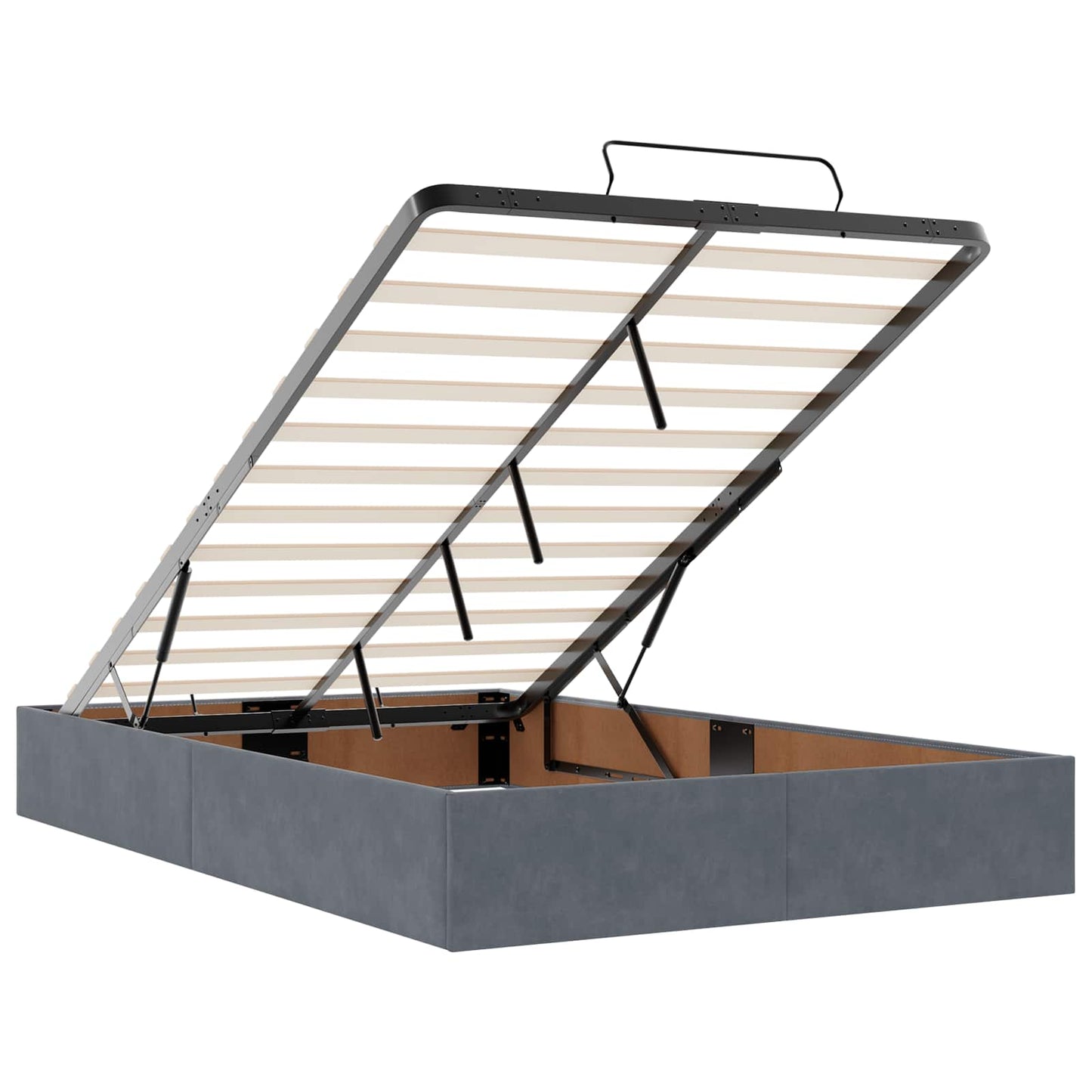 Ottoman bed met matras Donkergrijs 120 x 200 cm Fluweel is nu te koop bij PeponiXL, paradijselijk wonen!