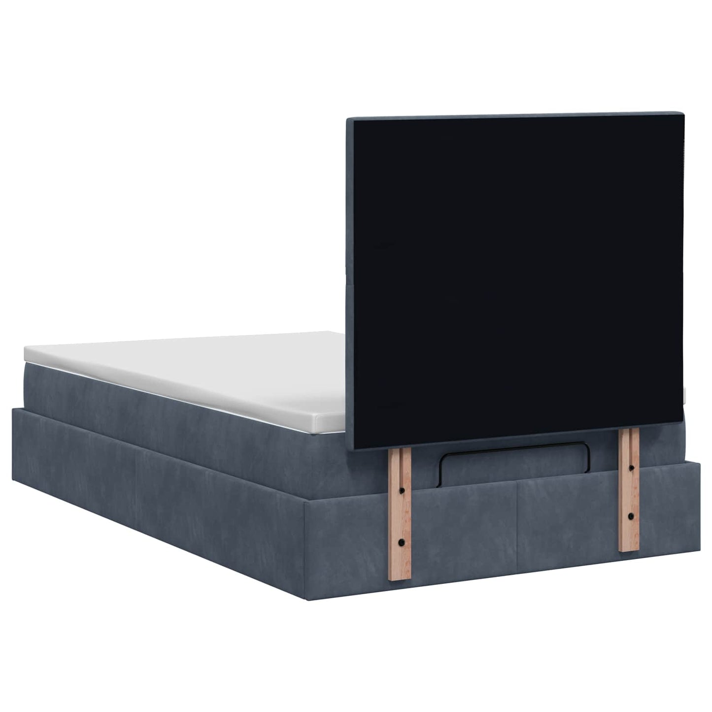Ottoman bed met matras Donkergrijs 120 x 200 cm Fluweel is nu te koop bij PeponiXL, paradijselijk wonen!