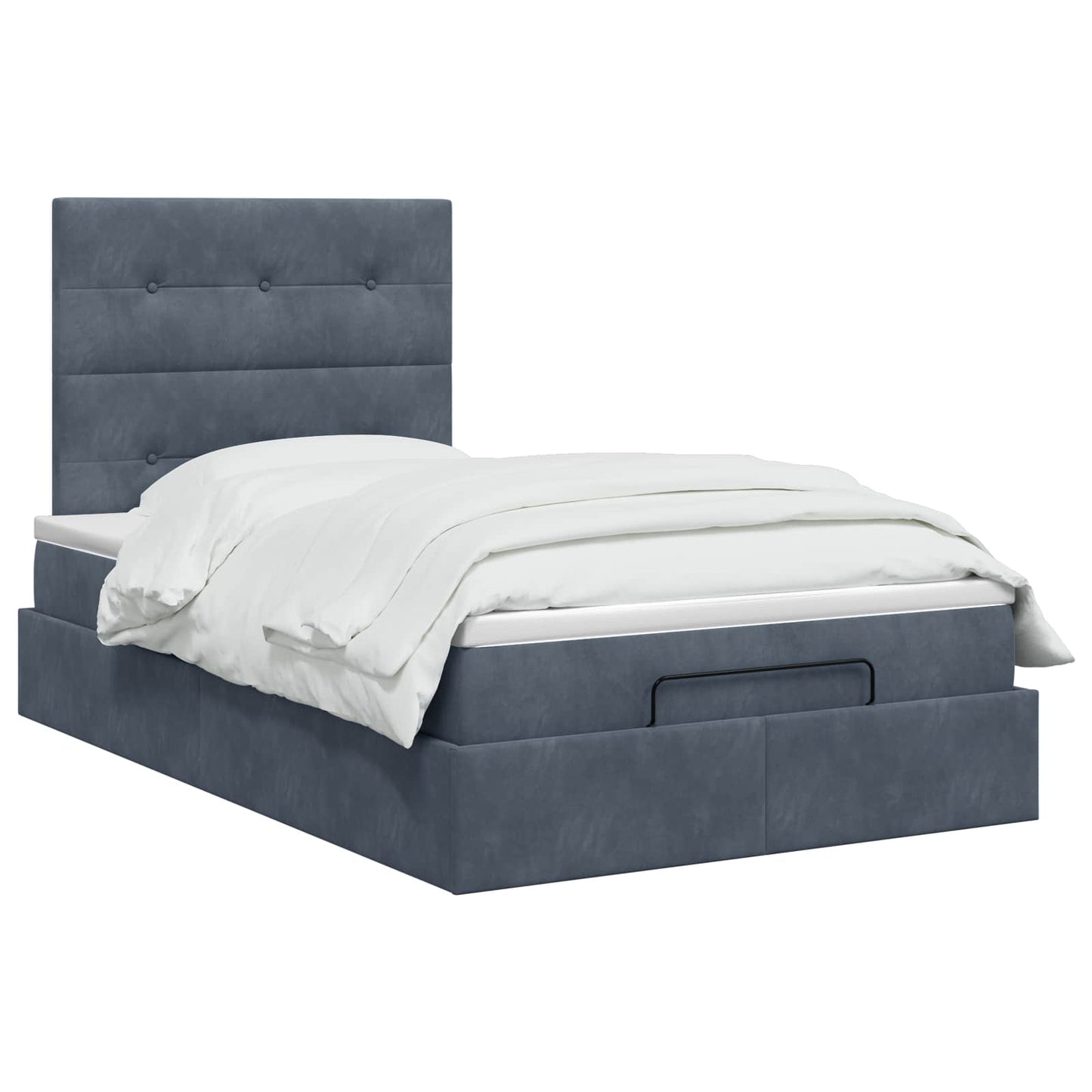 Ottoman bed met matras Donkergrijs 120 x 200 cm Fluweel is nu te koop bij PeponiXL, paradijselijk wonen!
