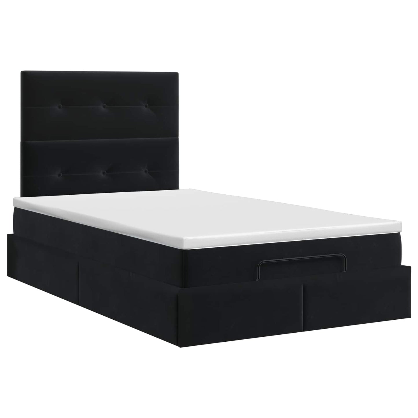 Ottoman bed met matras Zwart 120 x 200 cm Fluweel is nu te koop bij PeponiXL, paradijselijk wonen!