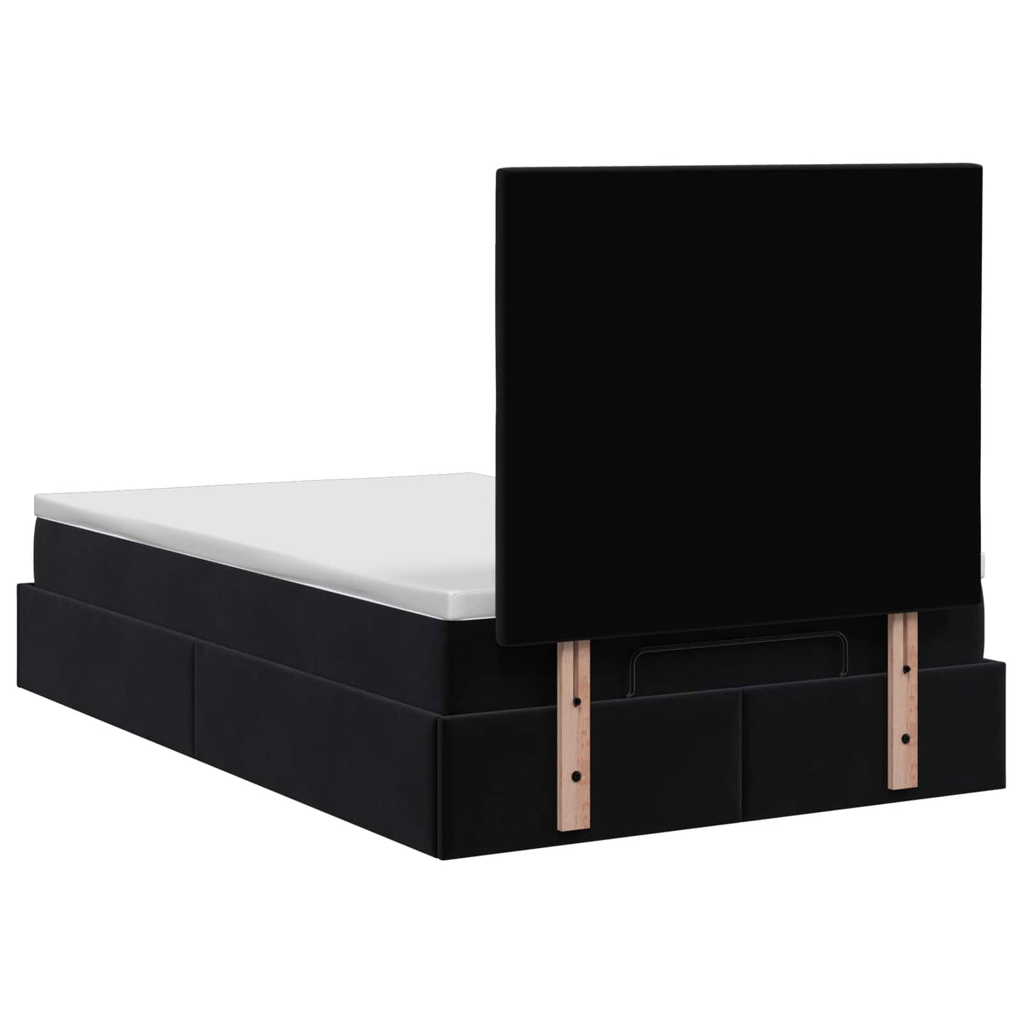 Ottoman bed met matras Zwart 120 x 200 cm Fluweel is nu te koop bij PeponiXL, paradijselijk wonen!