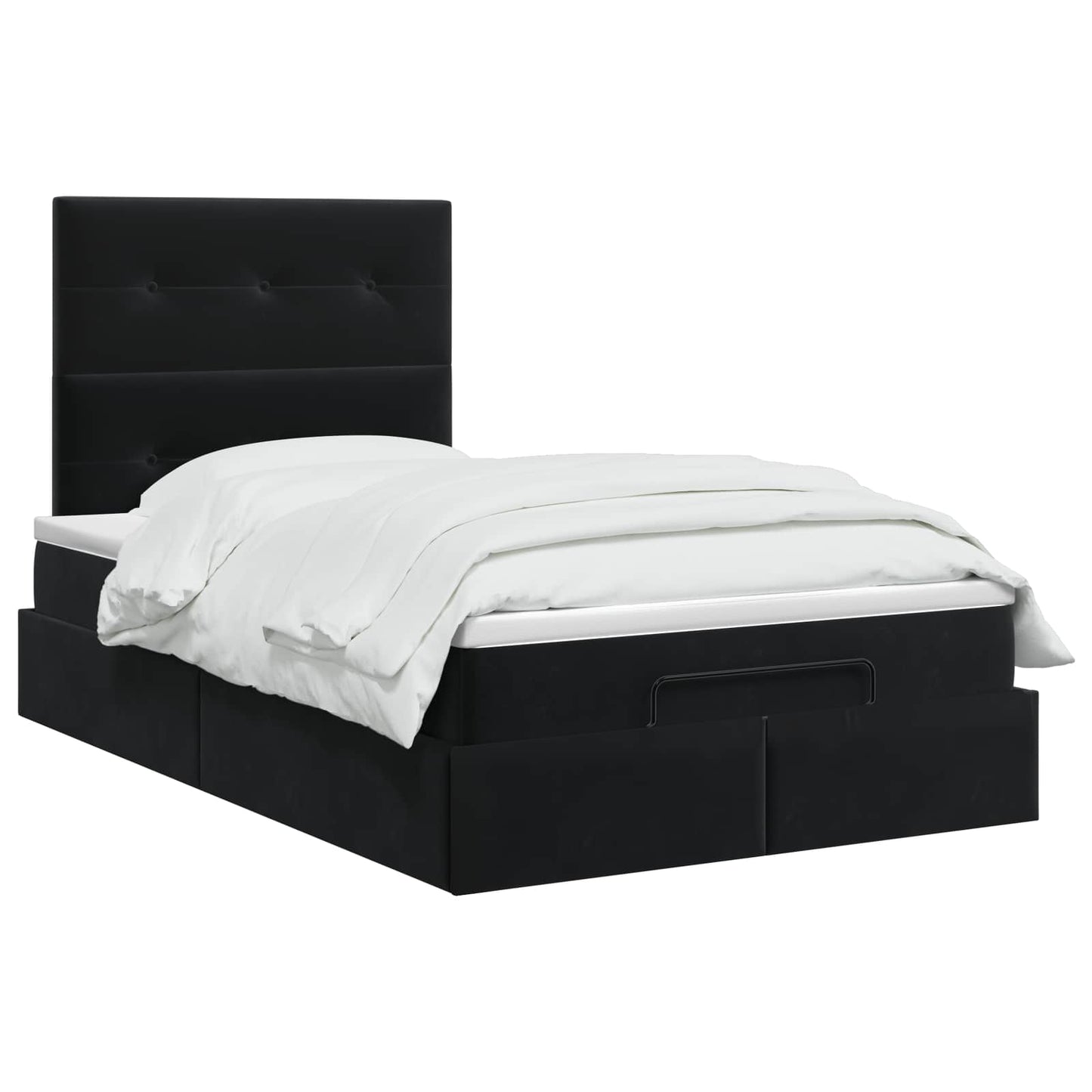 Ottoman bed met matras Zwart 120 x 200 cm Fluweel is nu te koop bij PeponiXL, paradijselijk wonen!