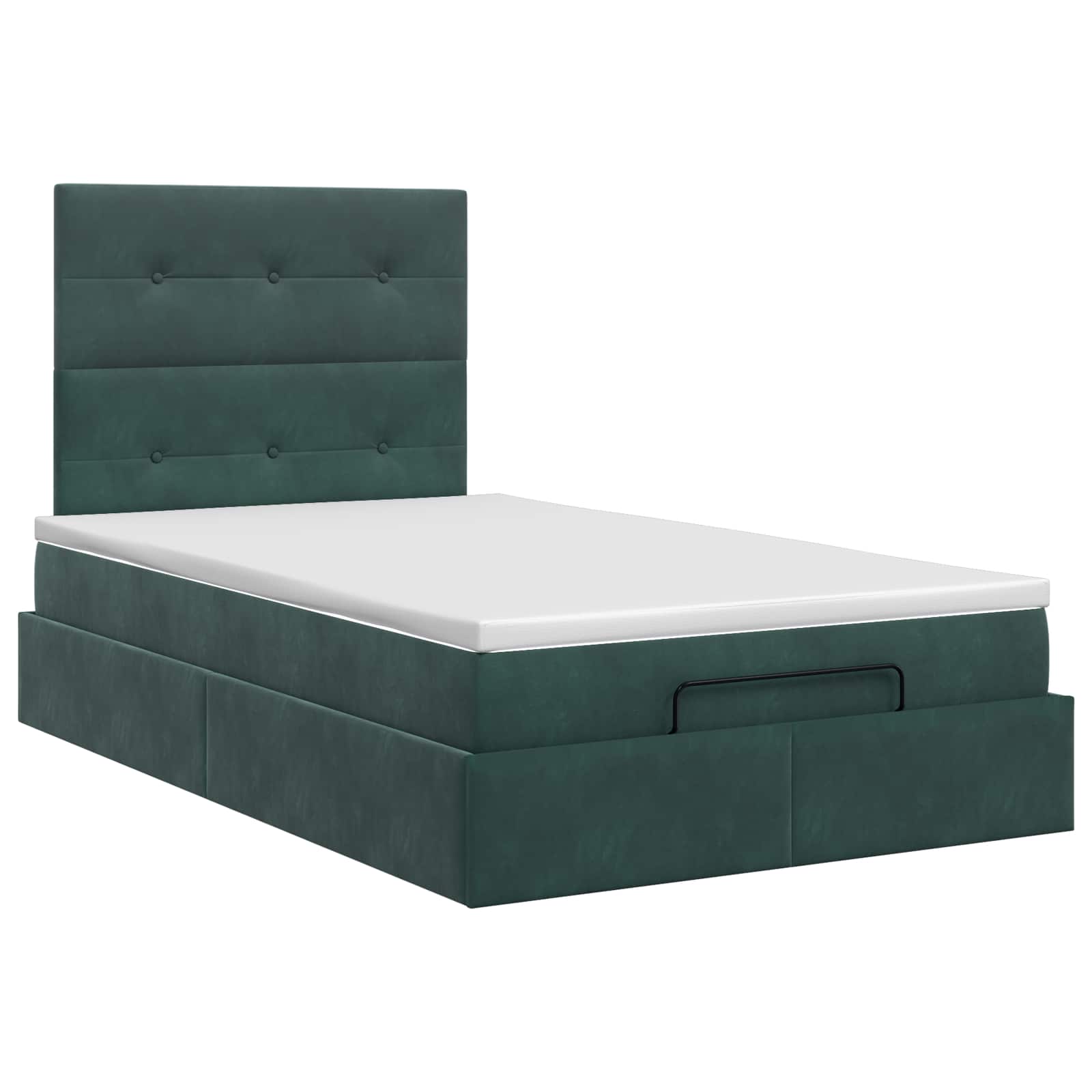 Ottoman bed met matras Donkergroen 120 x 200 cm Fluweel is nu te koop bij PeponiXL, paradijselijk wonen!