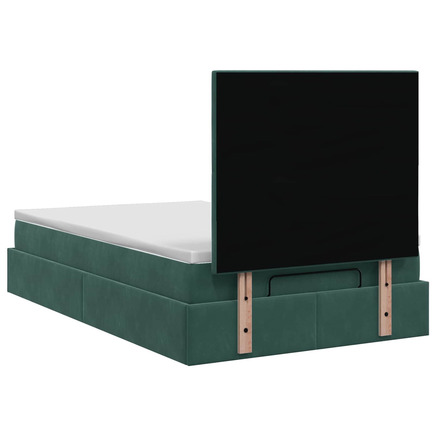 Ottoman bed met matras Donkergroen 120 x 200 cm Fluweel is nu te koop bij PeponiXL, paradijselijk wonen!
