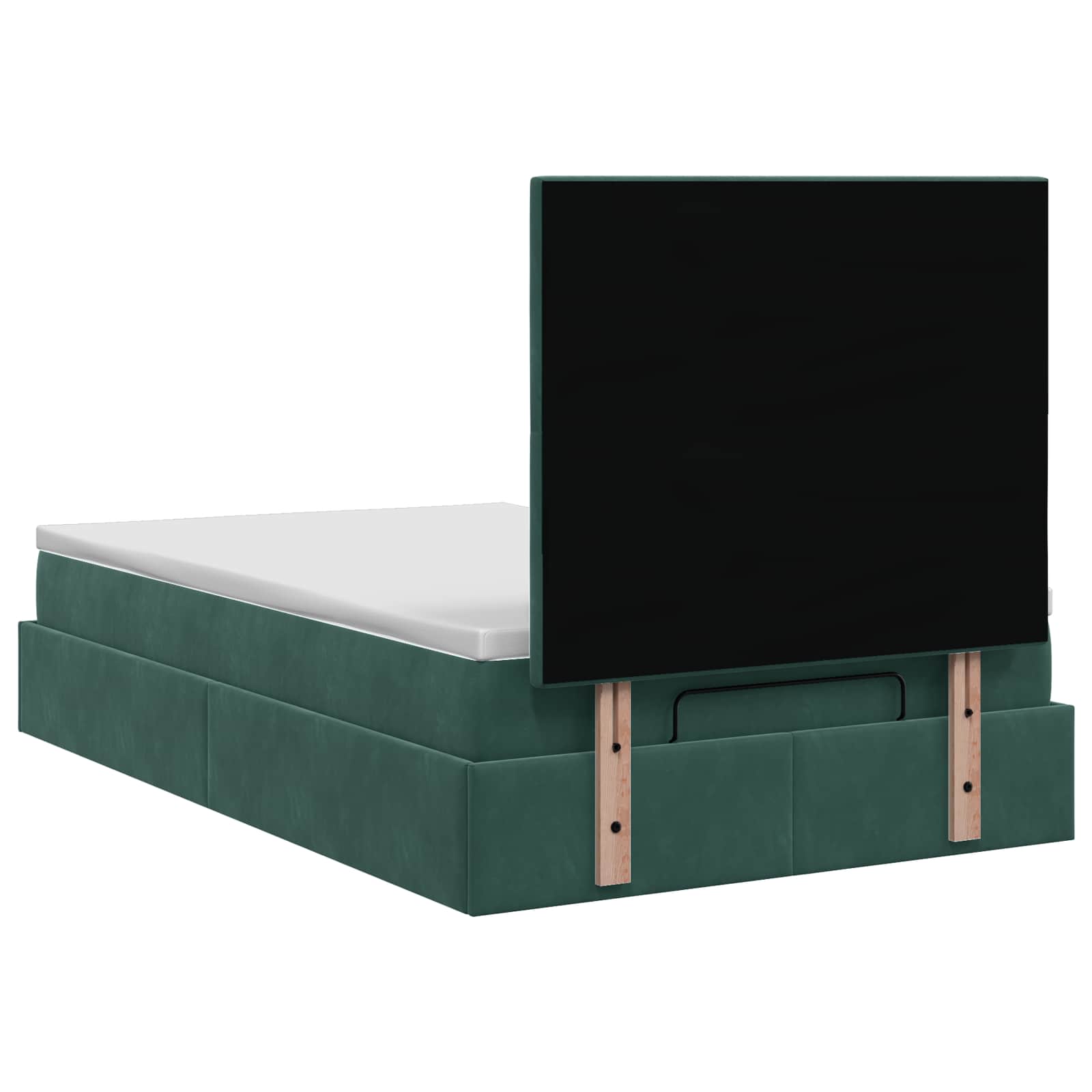 Ottoman bed met matras Donkergroen 120 x 200 cm Fluweel is nu te koop bij PeponiXL, paradijselijk wonen!