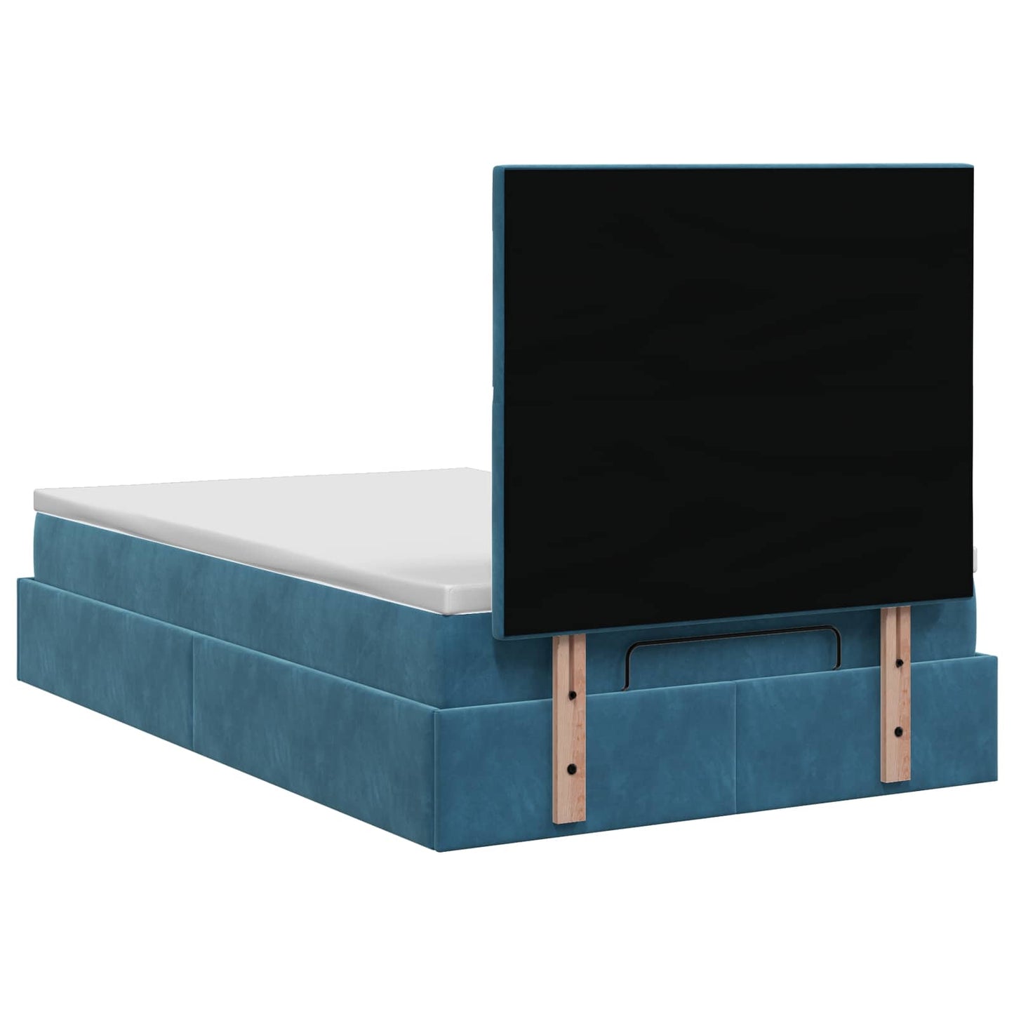 Ottoman bed met matras Donkerblauw 120 x 200 cm Fluweel is nu te koop bij PeponiXL, paradijselijk wonen!