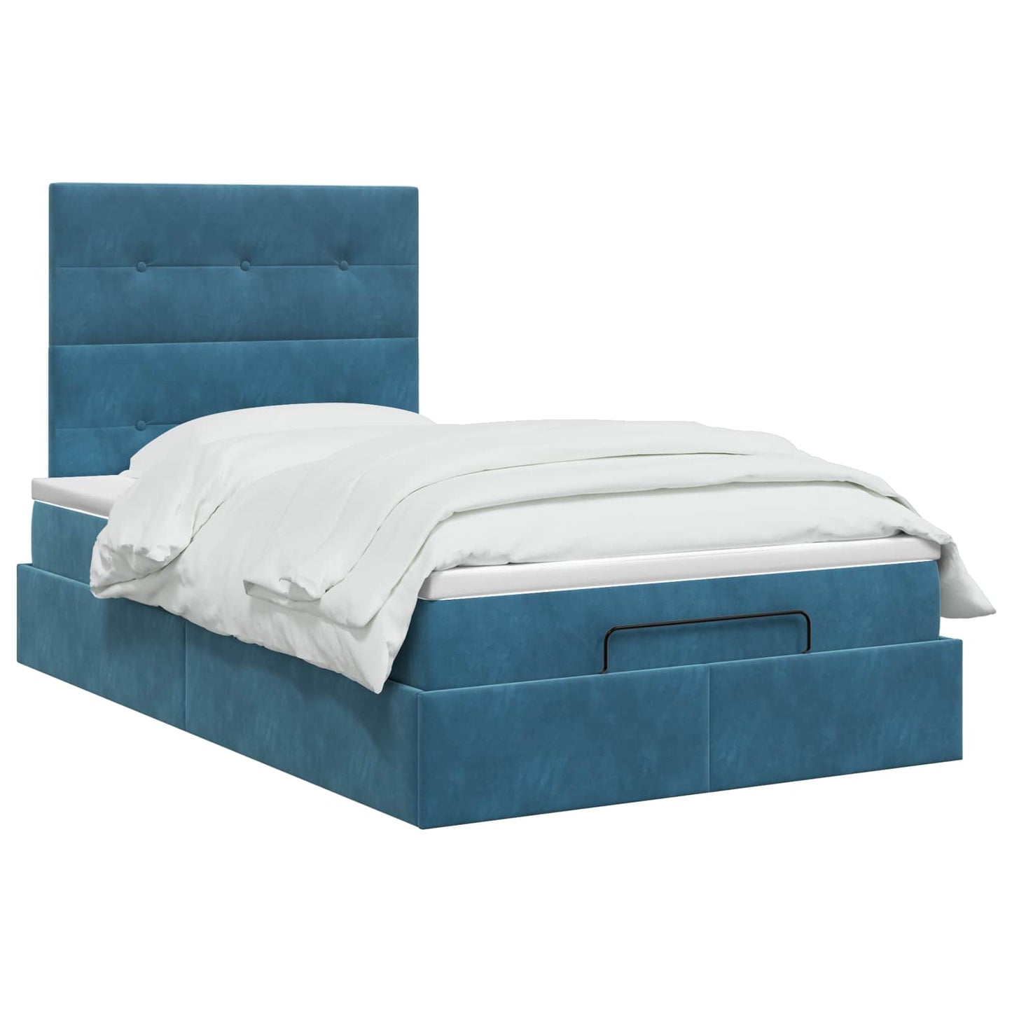 Ottoman bed met matras Donkerblauw 120 x 200 cm Fluweel is nu te koop bij PeponiXL, paradijselijk wonen!