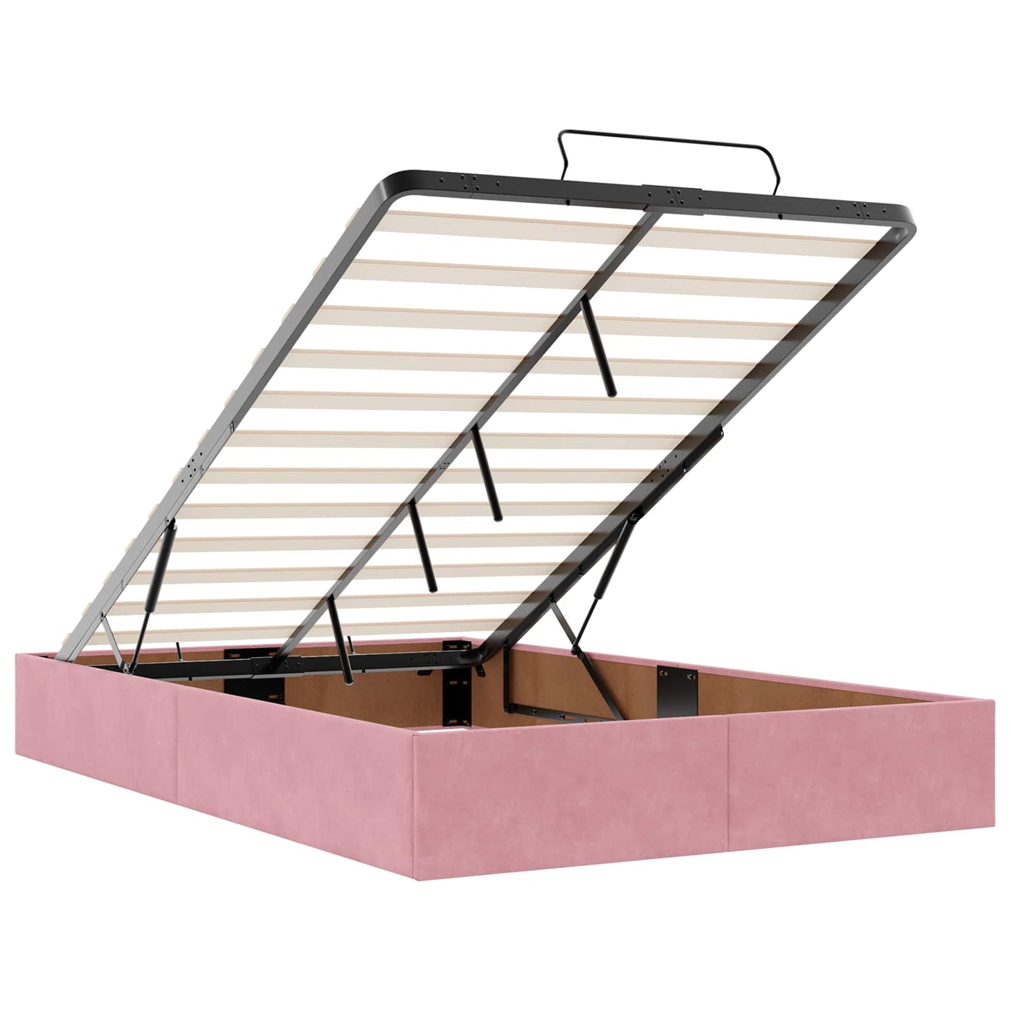 Ottoman bed met matras met hoofdeinde Roze 120 x 200 cm Fluweel is nu te koop bij PeponiXL, paradijselijk wonen!