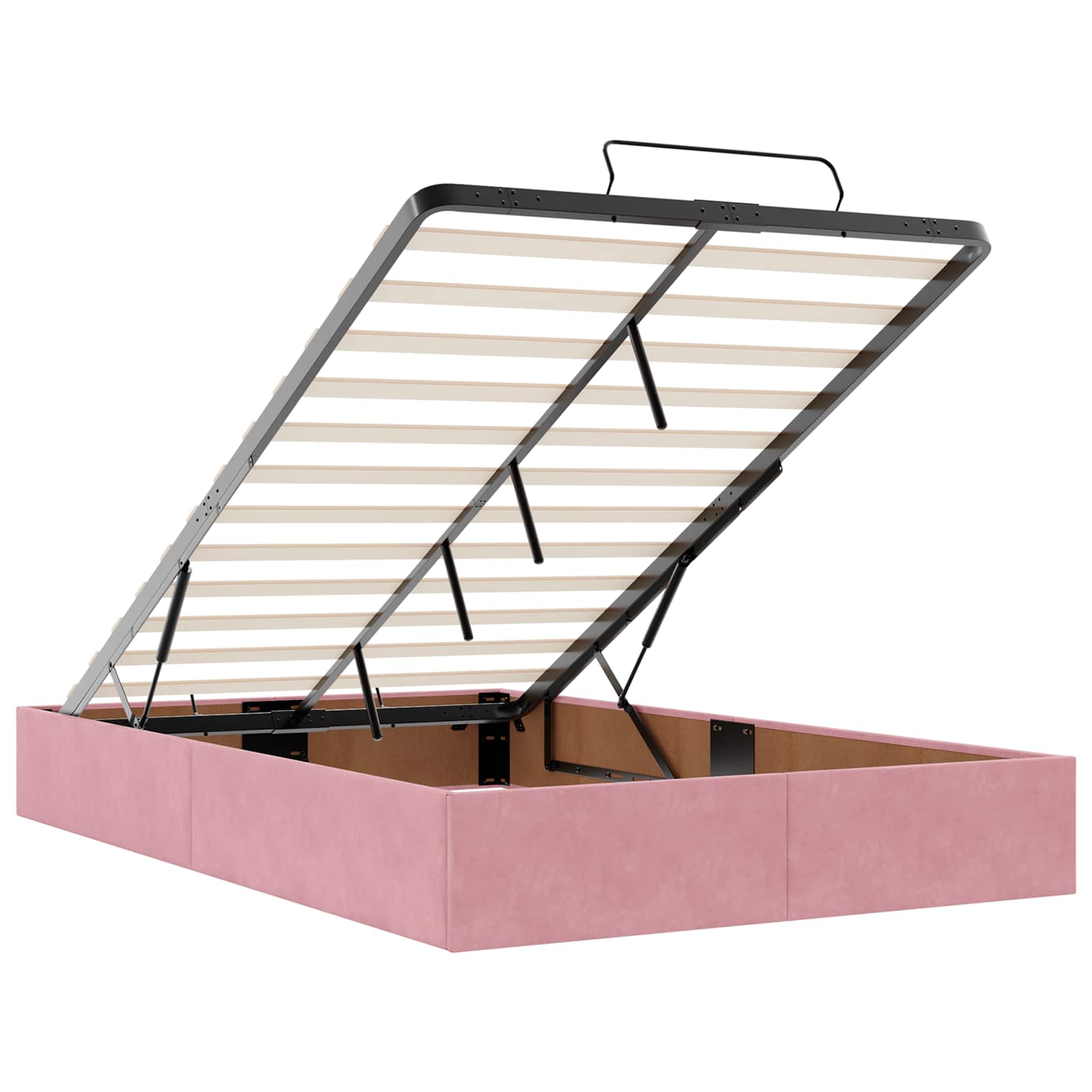 Ottoman bed met matras met hoofdeinde Roze 120 x 200 cm Fluweel is nu te koop bij PeponiXL, paradijselijk wonen!