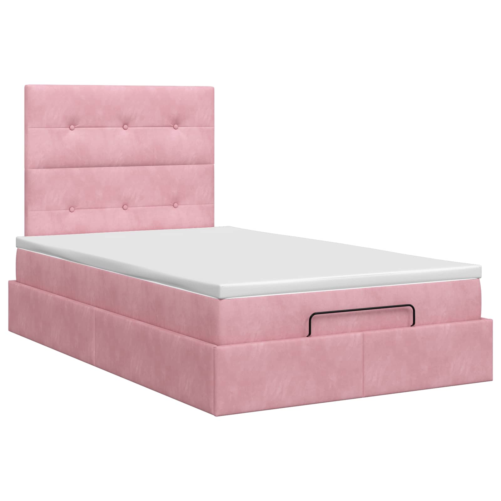 Ottoman bed met matras met hoofdeinde Roze 120 x 200 cm Fluweel is nu te koop bij PeponiXL, paradijselijk wonen!