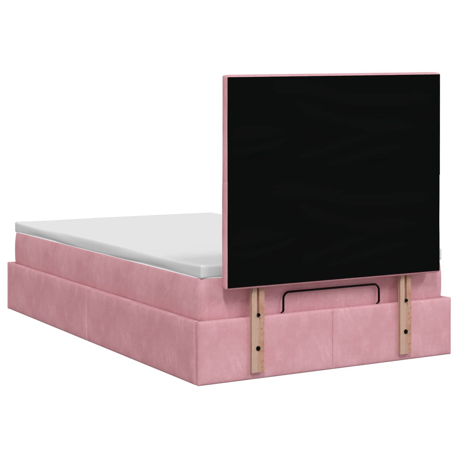 Ottoman bed met matras met hoofdeinde Roze 120 x 200 cm Fluweel is nu te koop bij PeponiXL, paradijselijk wonen!