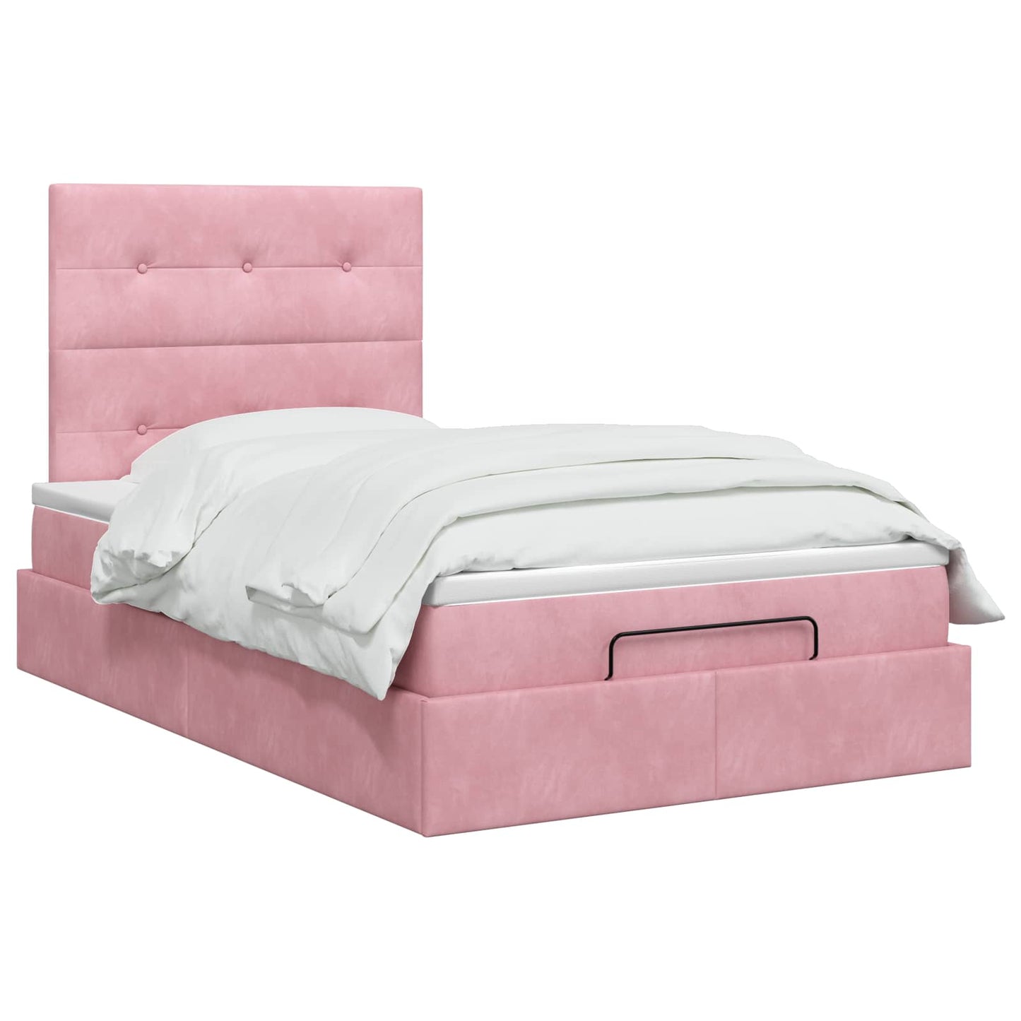 Ottoman bed met matras met hoofdeinde Roze 120 x 200 cm Fluweel is nu te koop bij PeponiXL, paradijselijk wonen!