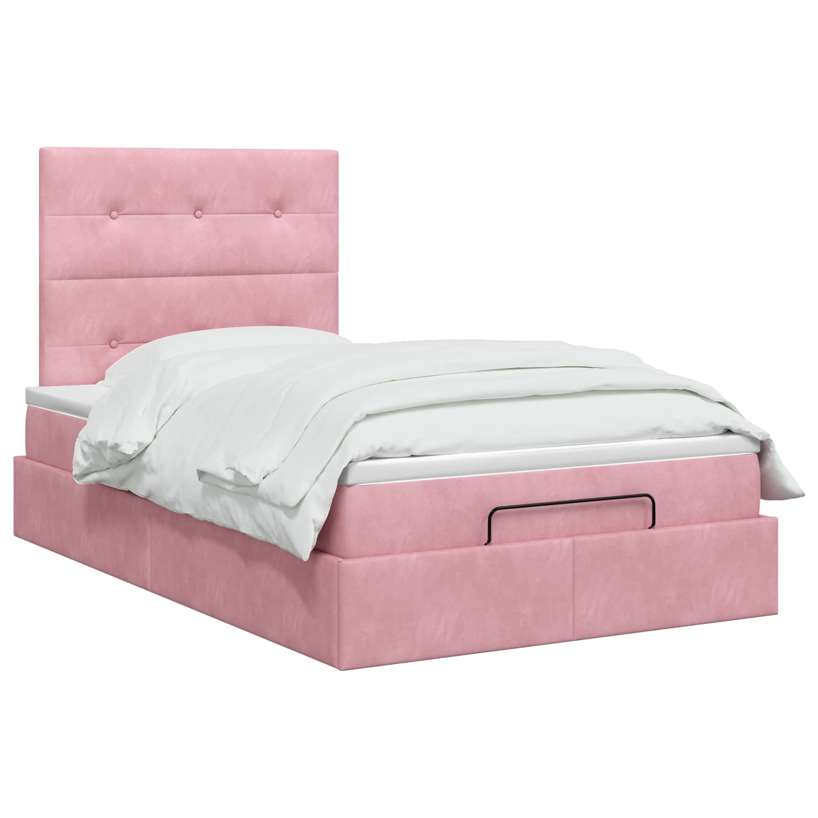 Ottoman bed met matras met hoofdeinde Roze 120 x 200 cm Fluweel is nu te koop bij PeponiXL, paradijselijk wonen!