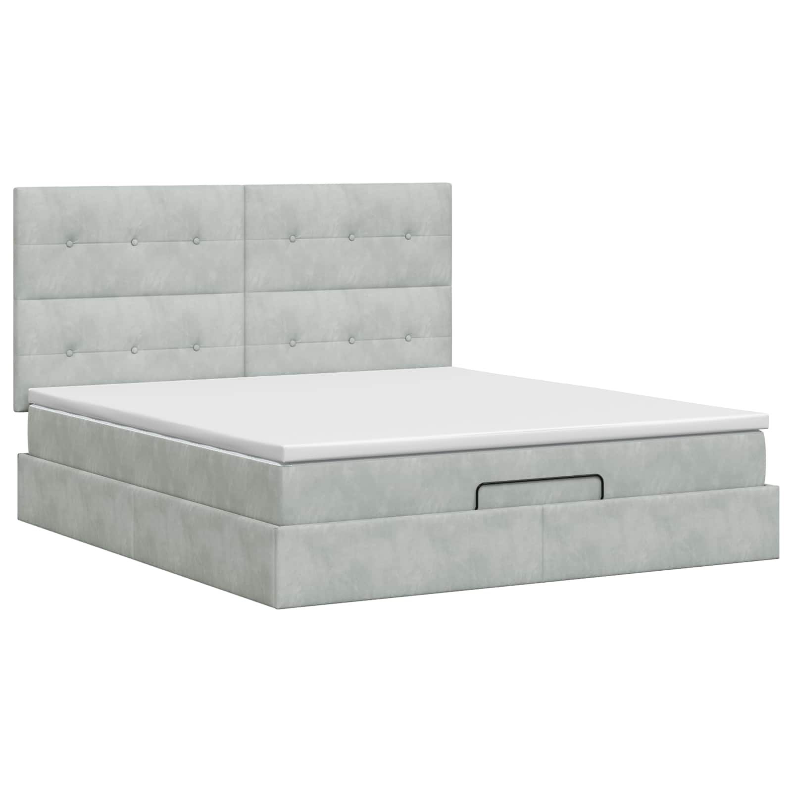 Ottoman bed met matras Lichtgrijs 140 x 190 cm Fluweel is nu te koop bij PeponiXL, paradijselijk wonen!