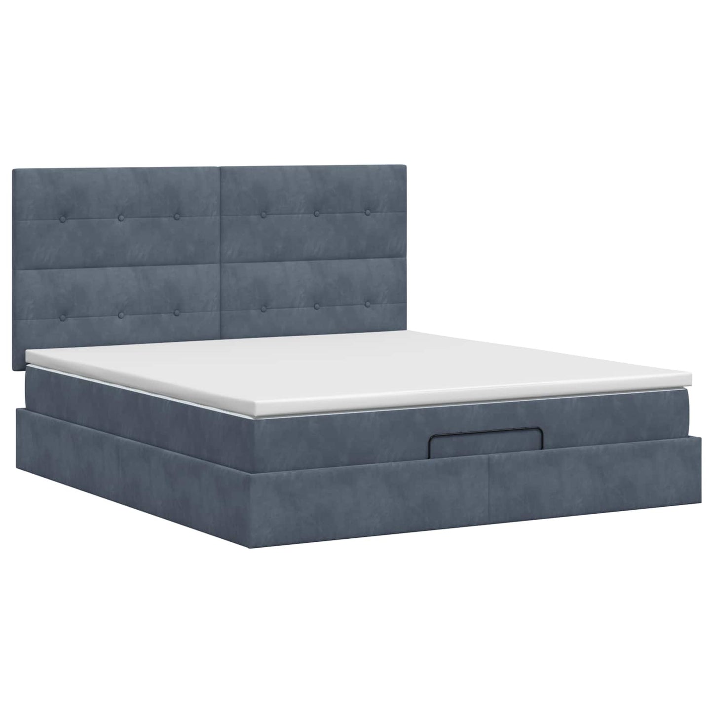 Ottoman bed met matras Donkergrijs 140 x 190 cm Fluweel is nu te koop bij PeponiXL, paradijselijk wonen!