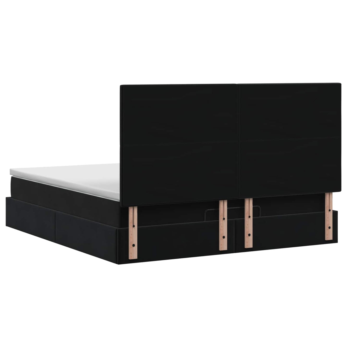 Ottoman bed met matras Zwart 140 x 190 cm Fluweel is nu te koop bij PeponiXL, paradijselijk wonen!
