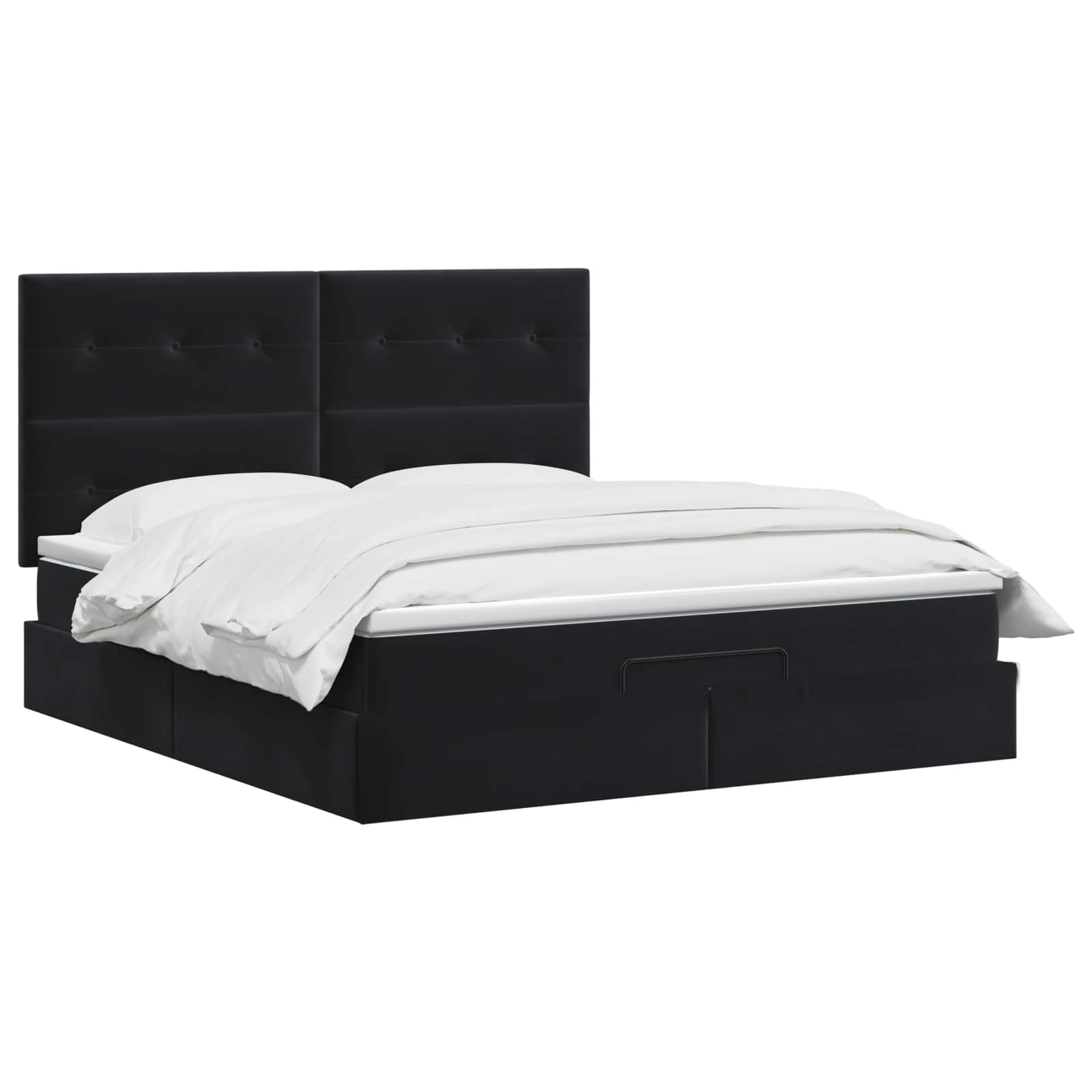 Ottoman bed met matras Zwart 140 x 190 cm Fluweel is nu te koop bij PeponiXL, paradijselijk wonen!