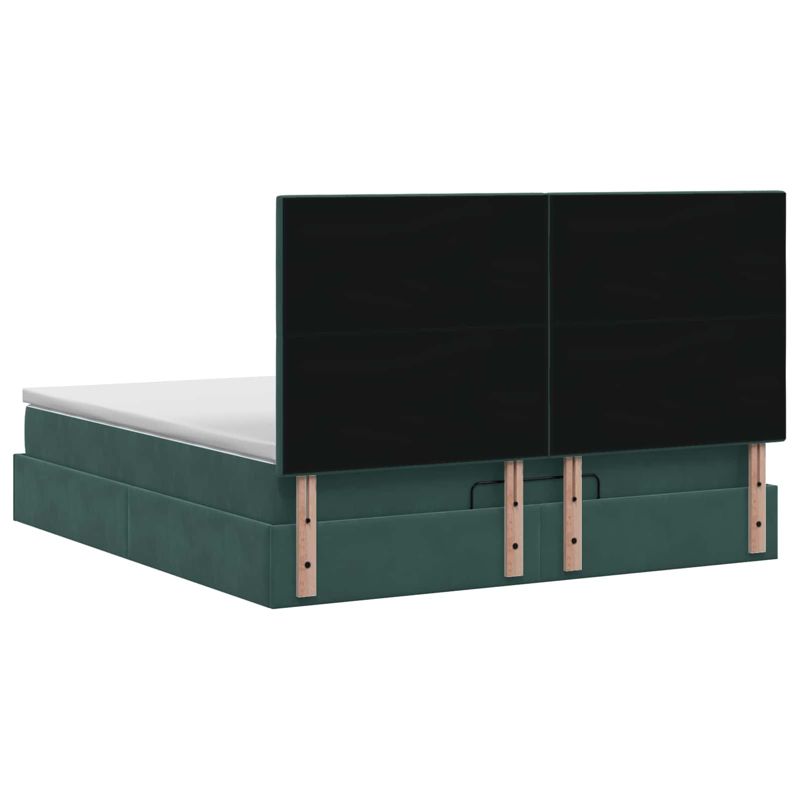 Ottoman bed met matras Donkergroen 140 x 190 cm Fluweel is nu te koop bij PeponiXL, paradijselijk wonen!