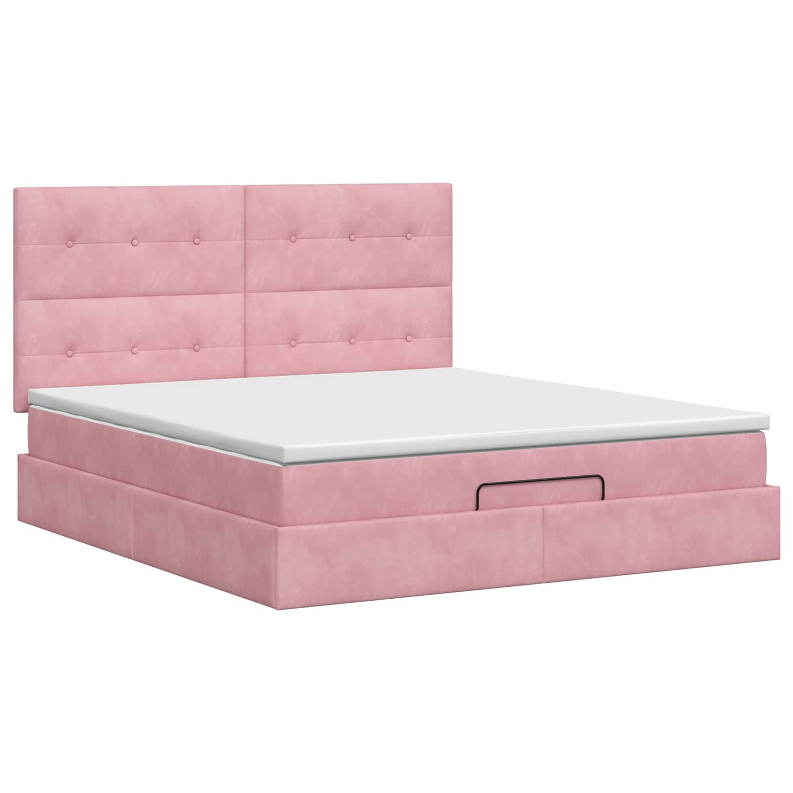Ottoman bed met matras met hoofdeinde Roze 140 x 190 cm Fluweel is nu te koop bij PeponiXL, paradijselijk wonen!