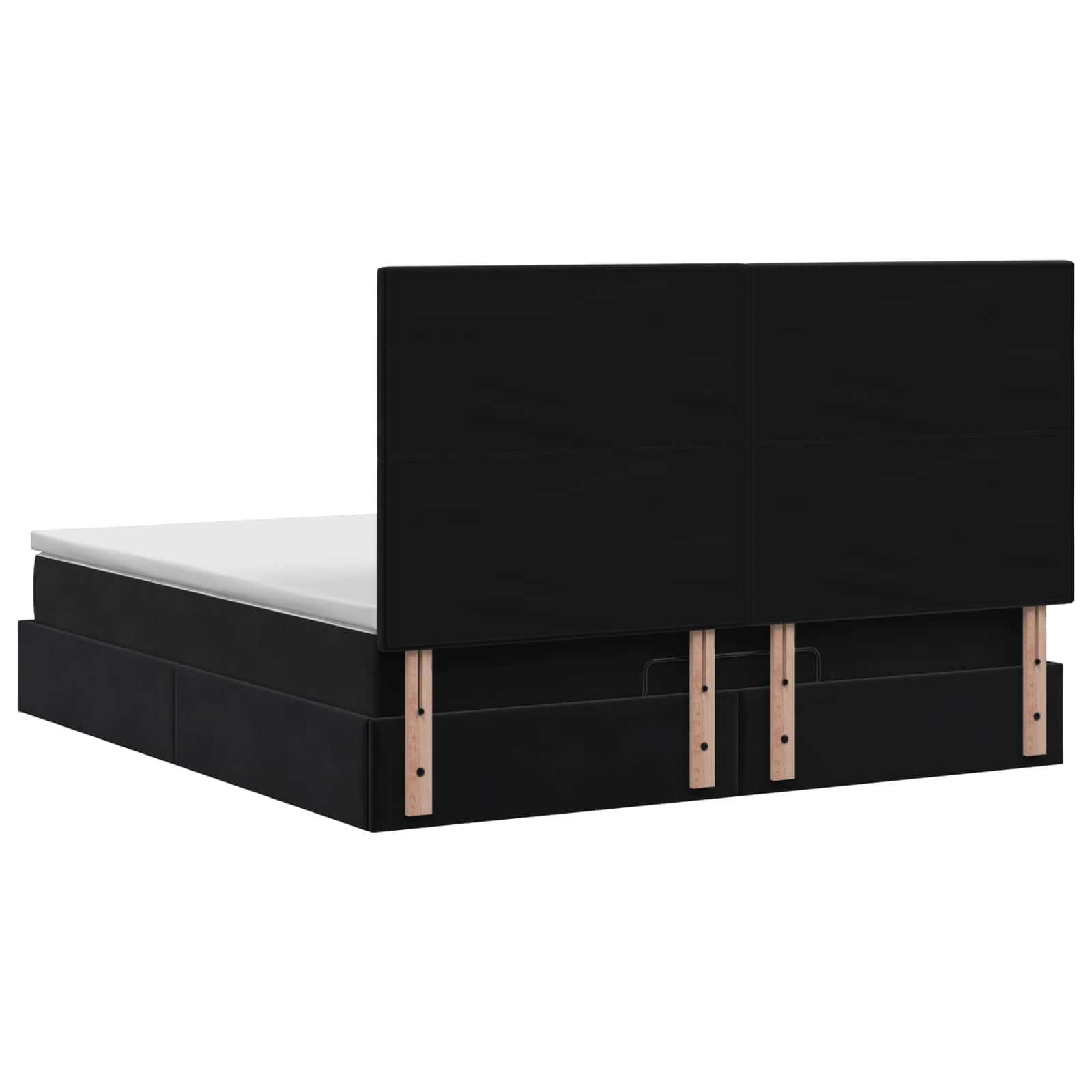 Ottoman bed met matras Zwart 140 x 200 cm Fluweel is nu te koop bij PeponiXL, paradijselijk wonen!