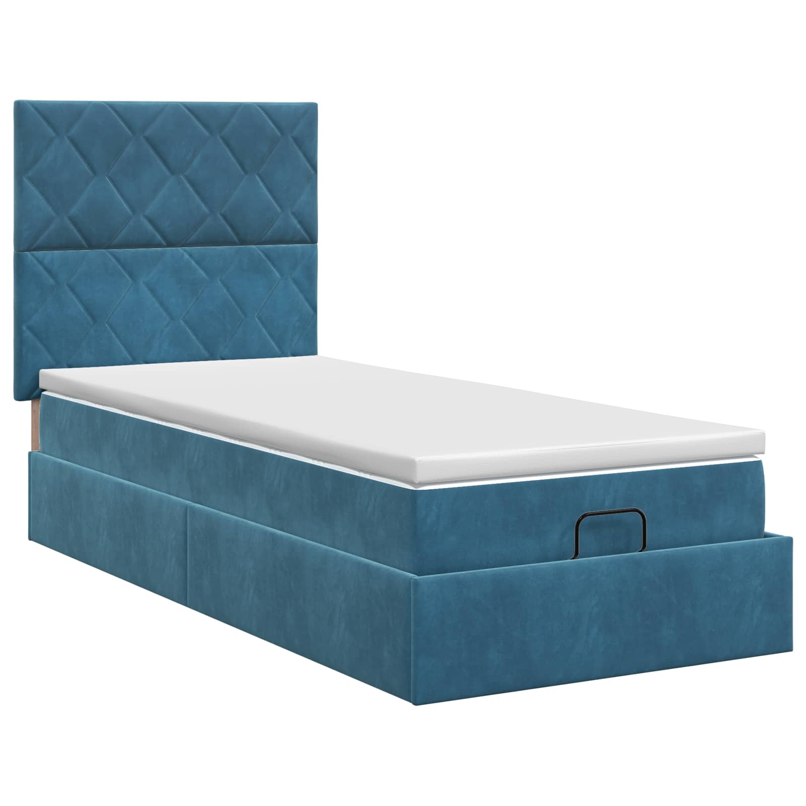 Ottoman bed met matras Donkerblauw 90 x 190 cm Fluweel is nu te koop bij PeponiXL, paradijselijk wonen!