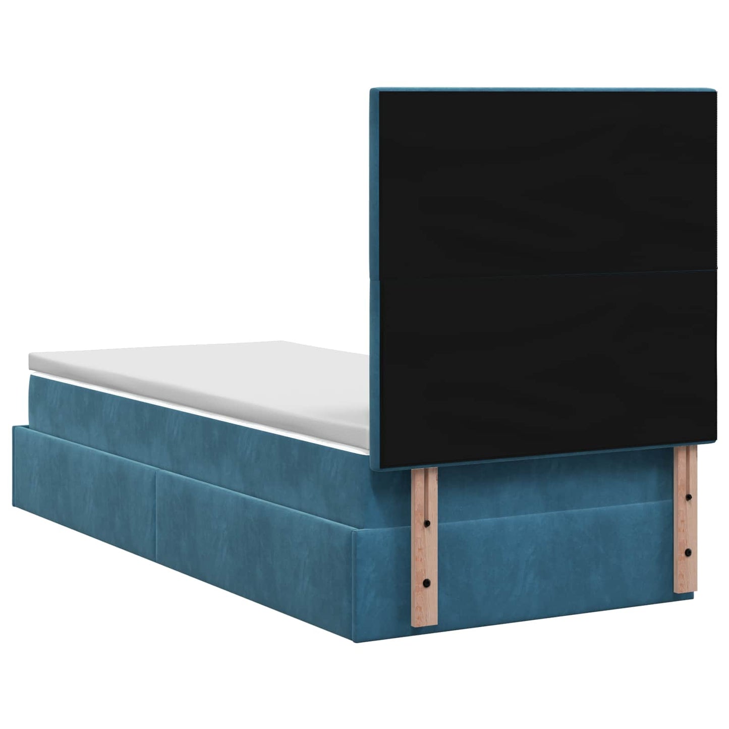 Ottoman bed met matras Donkerblauw 90 x 190 cm Fluweel is nu te koop bij PeponiXL, paradijselijk wonen!