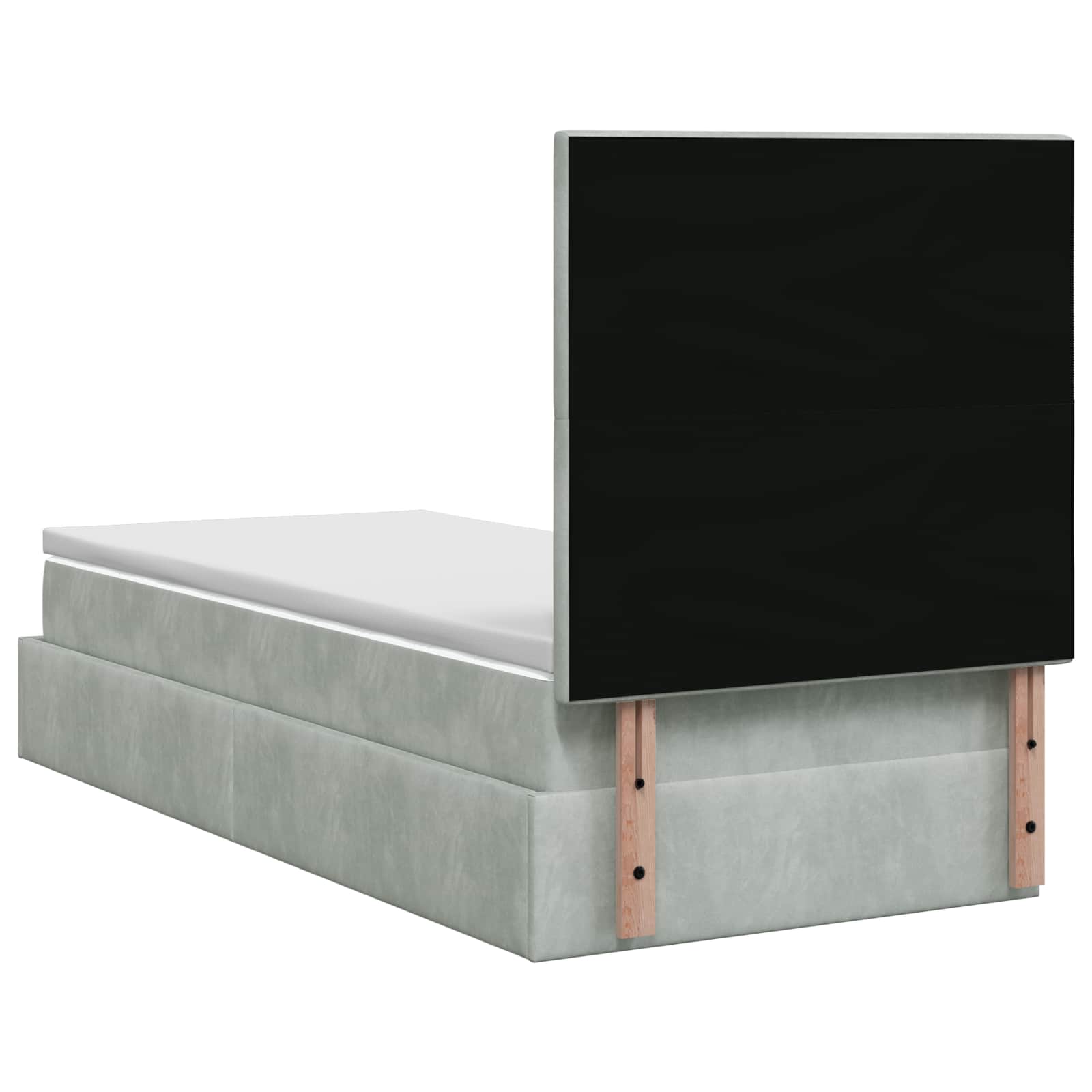 Ottoman bed met matras Lichtgrijs 90 x 200 cm Fluweel is nu te koop bij PeponiXL, paradijselijk wonen!