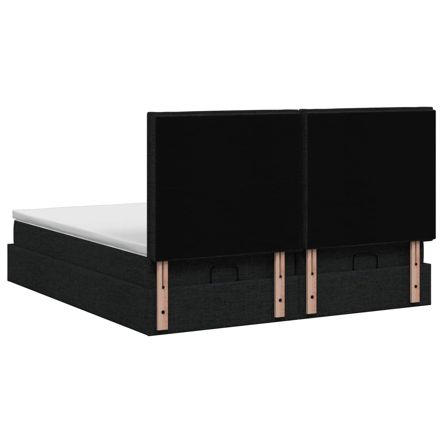 Ottoman bed met matras met hoofdeinde 2 pcs Zwart Stof