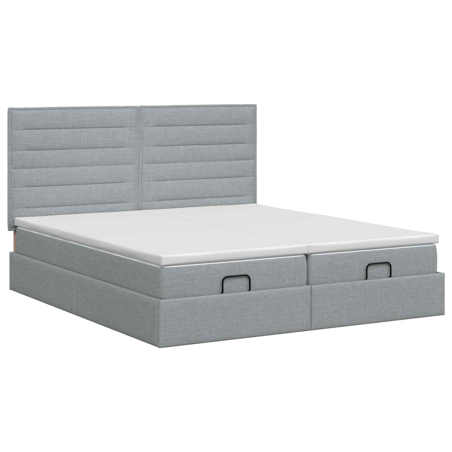 Ottoman bed met matras met hoofdeinde 2 pcs Lichtgrijs Stof