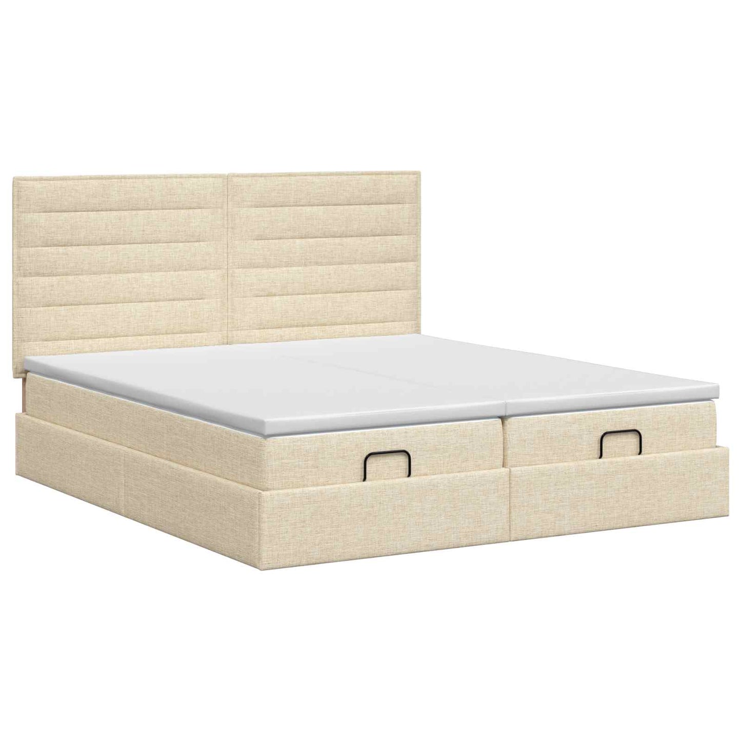 Ottoman bed met matras met hoofdeinde 2 st Crèmekleurig Stof is nu te koop bij PeponiXL, paradijselijk wonen!