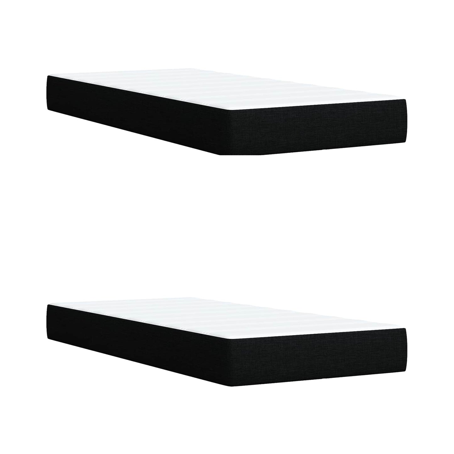 Ottoman bed met matras met hoofdeinde 2 st Zwart Stof