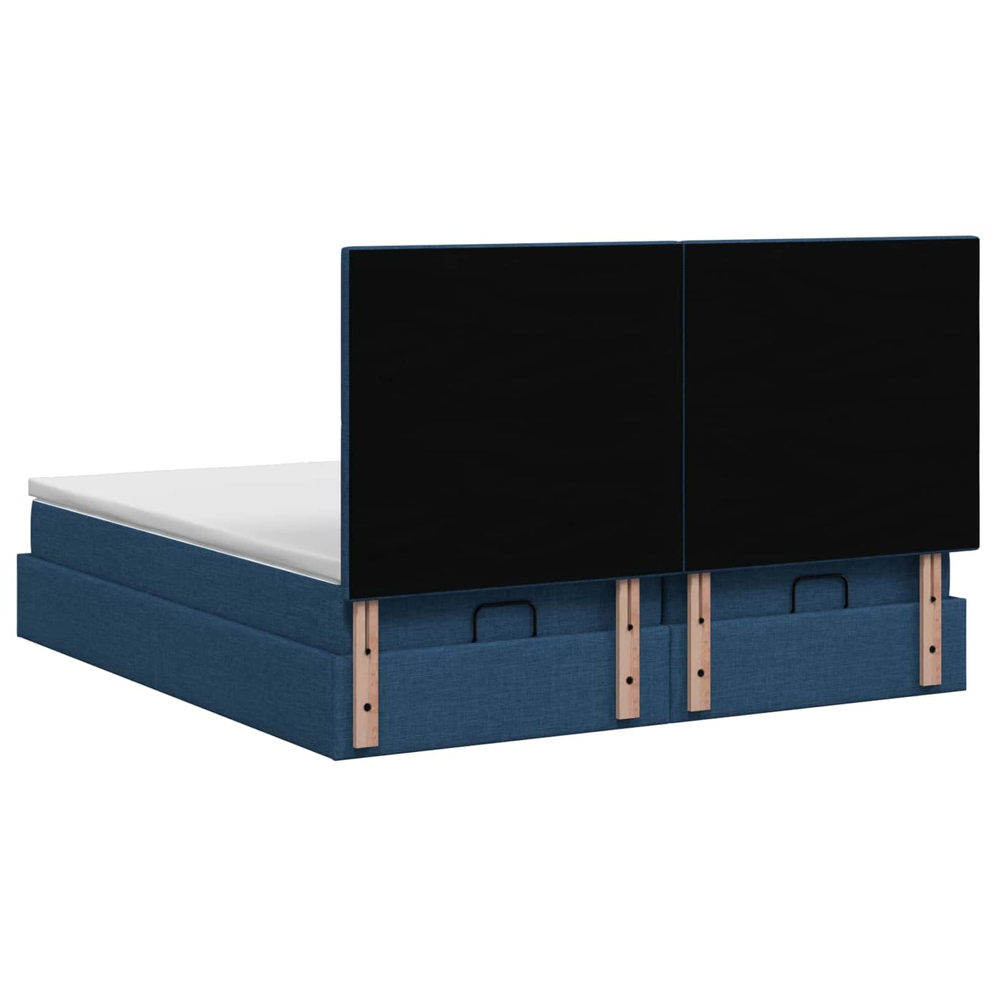 Ottoman bed met matras met hoofdeinde 2 st Blauw Stof