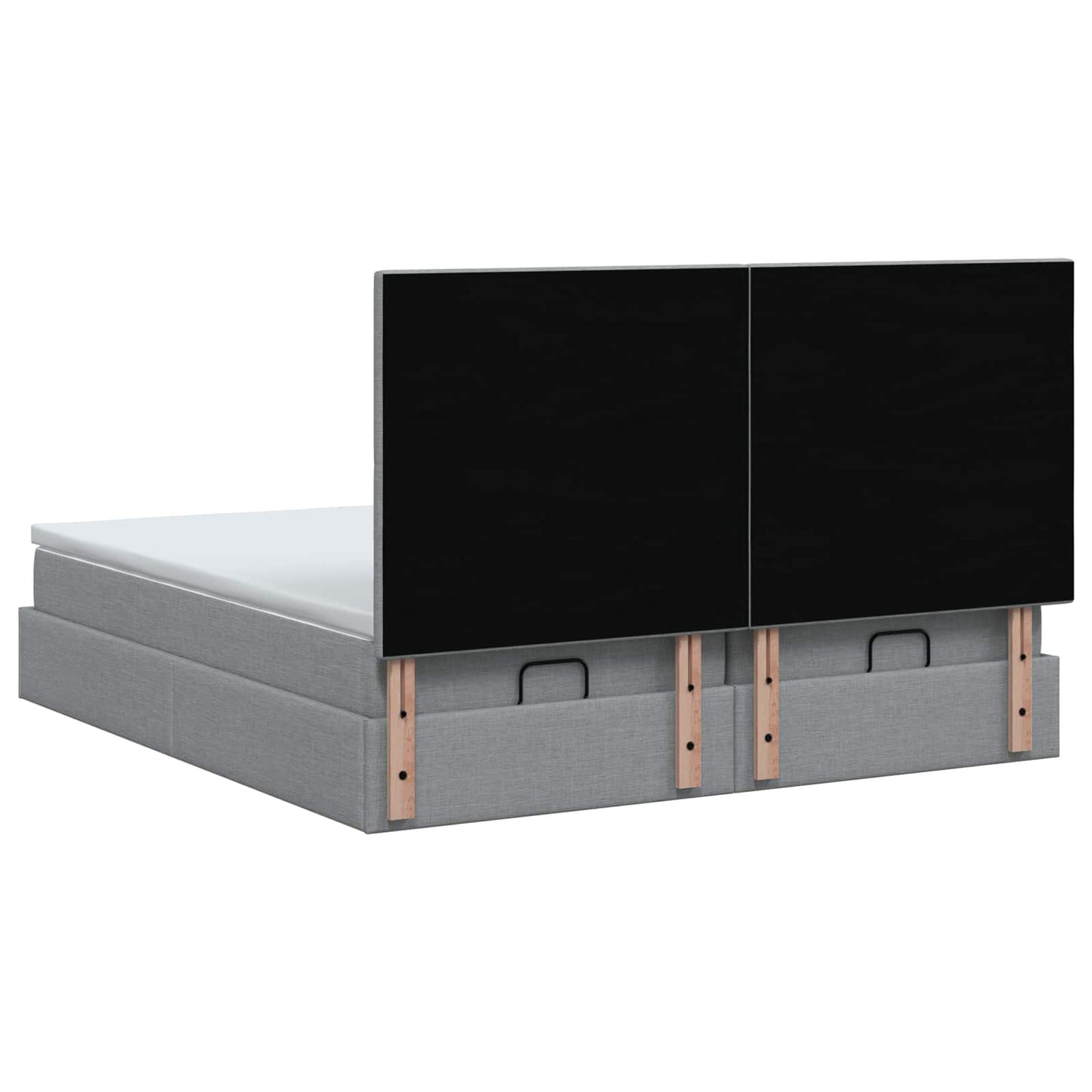 Ottoman bed met matras met hoofdeinde 2 st Lichtgrijs Stof